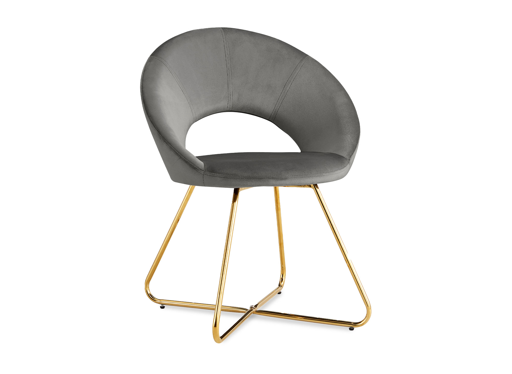 Lot de 2 chaises design en velours gris PETRA
