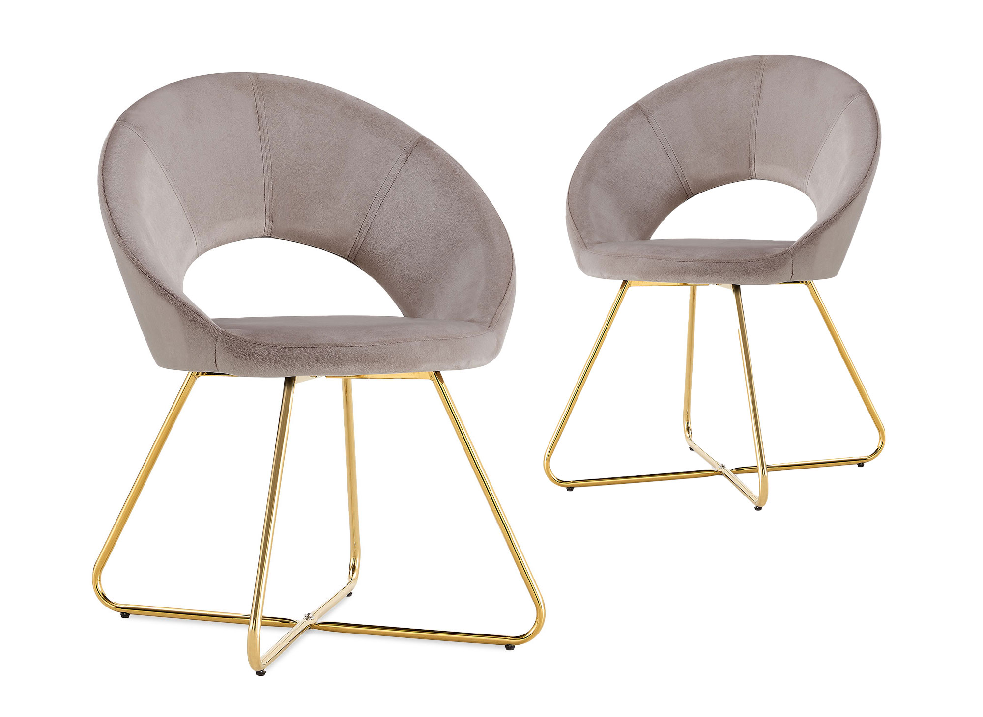 Lot de 2 chaises design en velours beige PETRA