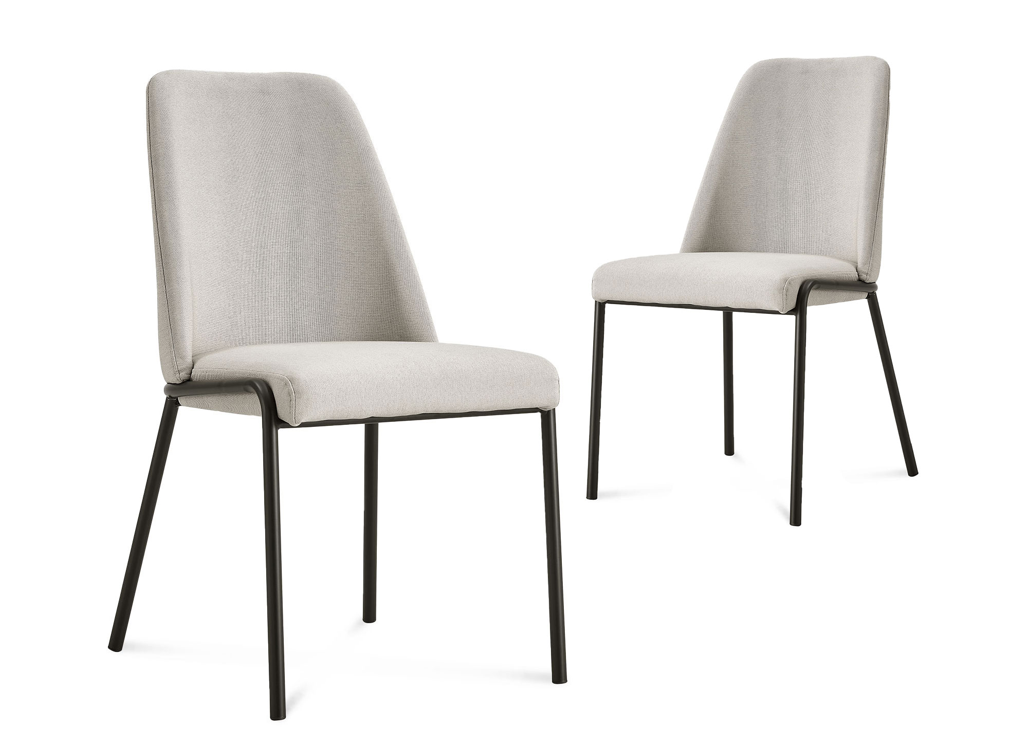 Lot de 2 chaises de salle à manger en tissu beige sable MELFORT