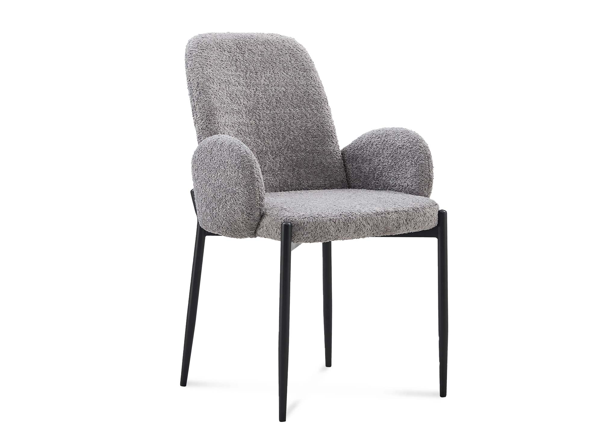 Lot de 2 chaises effet peau de mouton gris KAMILIA
