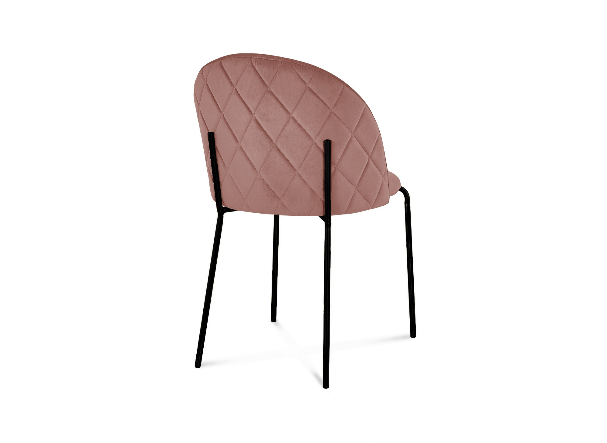 Lot de 2 chaises design en velours rose pieds noirs KENNETH - DIP