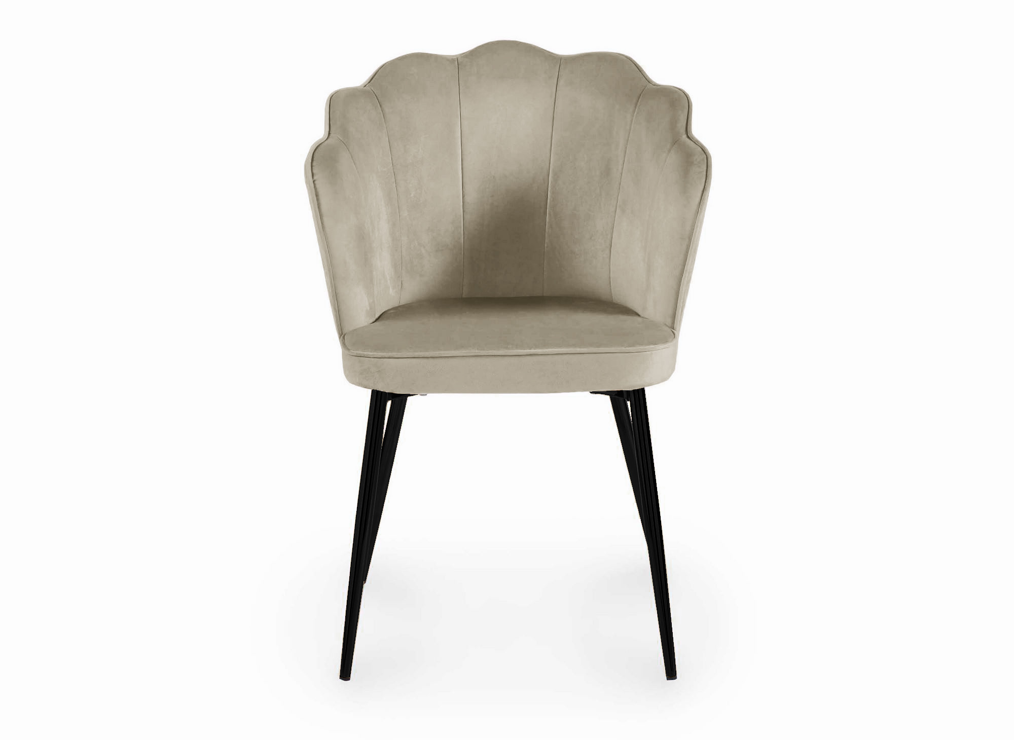 Lot de 2 chaises design en velours beige pieds noirs GARANCE