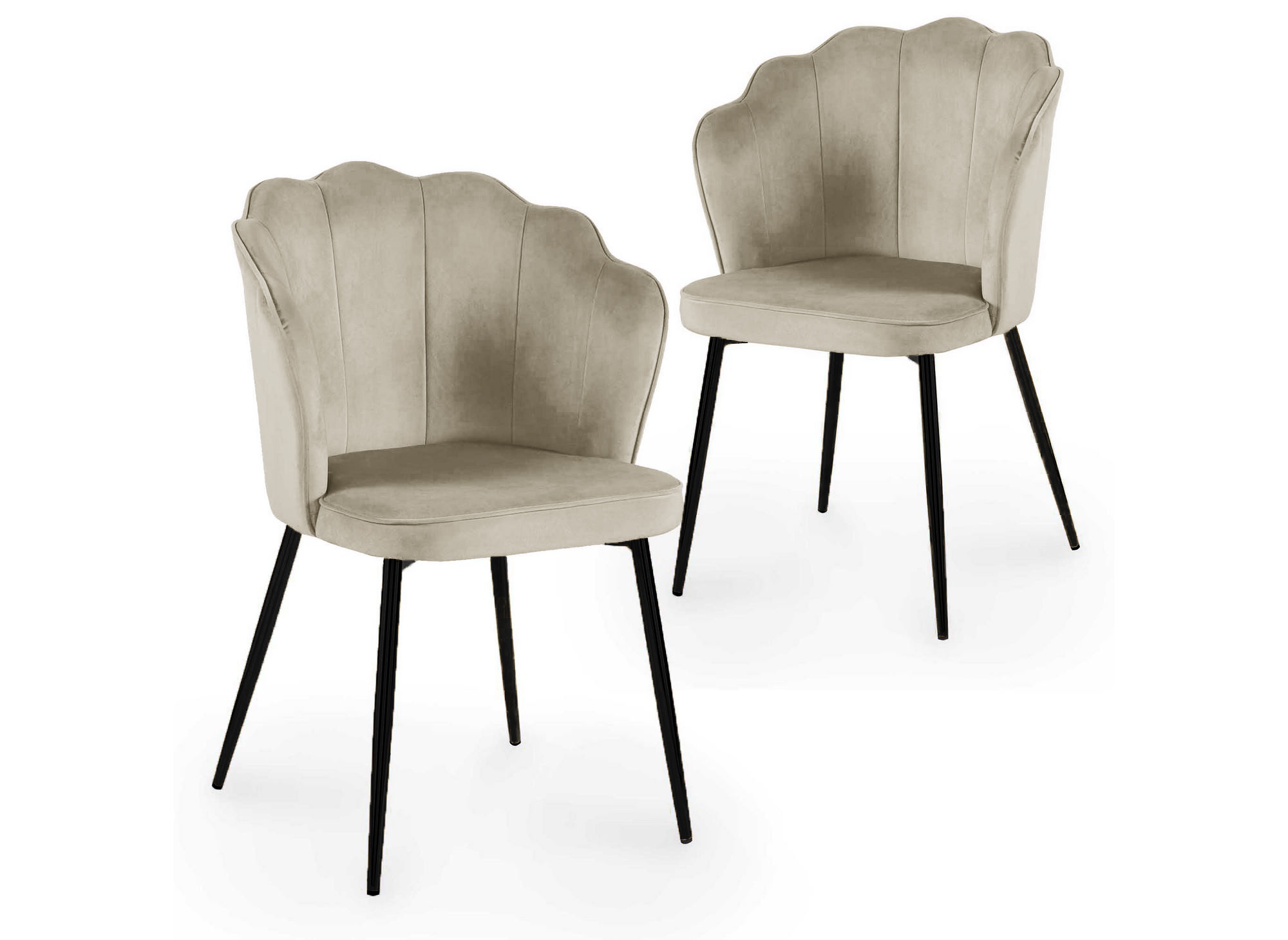 Lot de 2 chaises design en velours beige GARANCE - DECOINPARIS