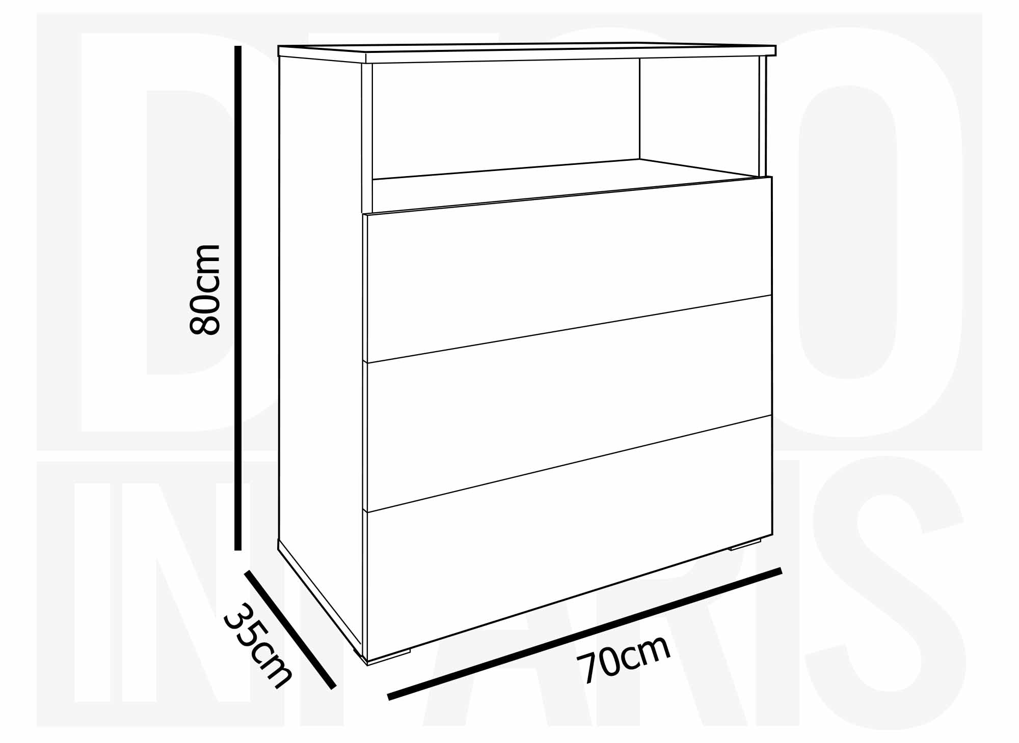 Meuble à chaussures 3 tiroirs et 1 niche blanc BAKI