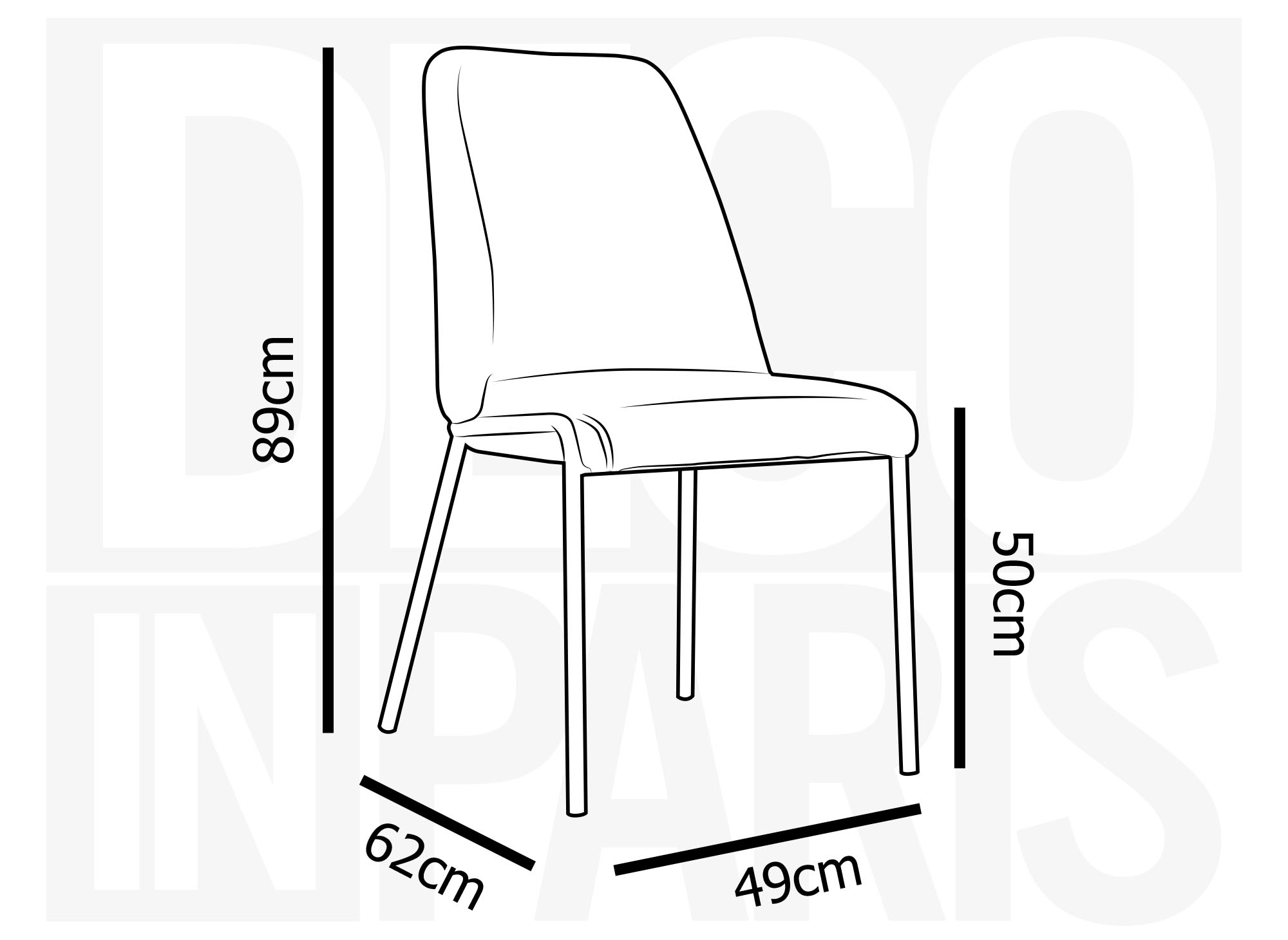 Lot de 2 chaises en tissu beige APRIL