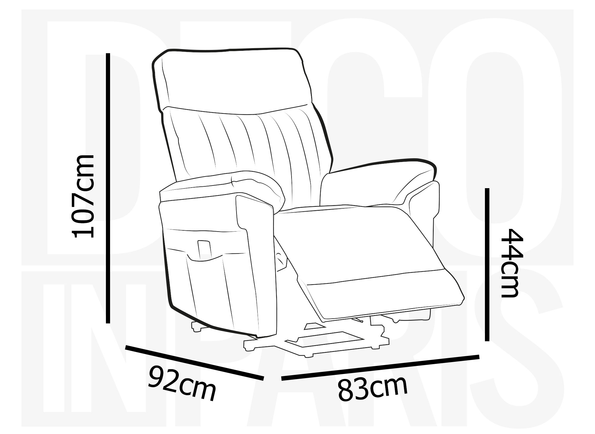 Fauteuil relax releveur et inclinable électriques en tissu gris foncé THIERRY
