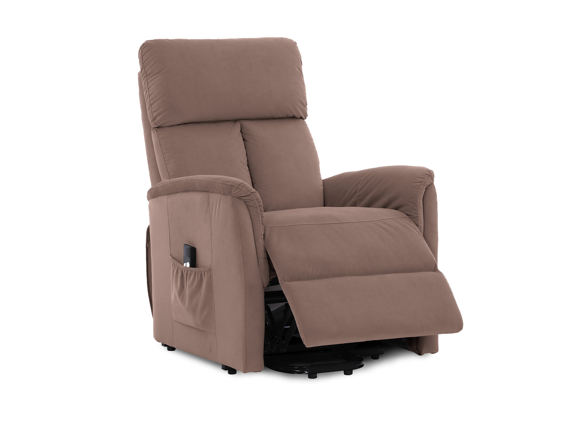 Fauteuil relax électrique et releveur en tissu marron JOHNNY