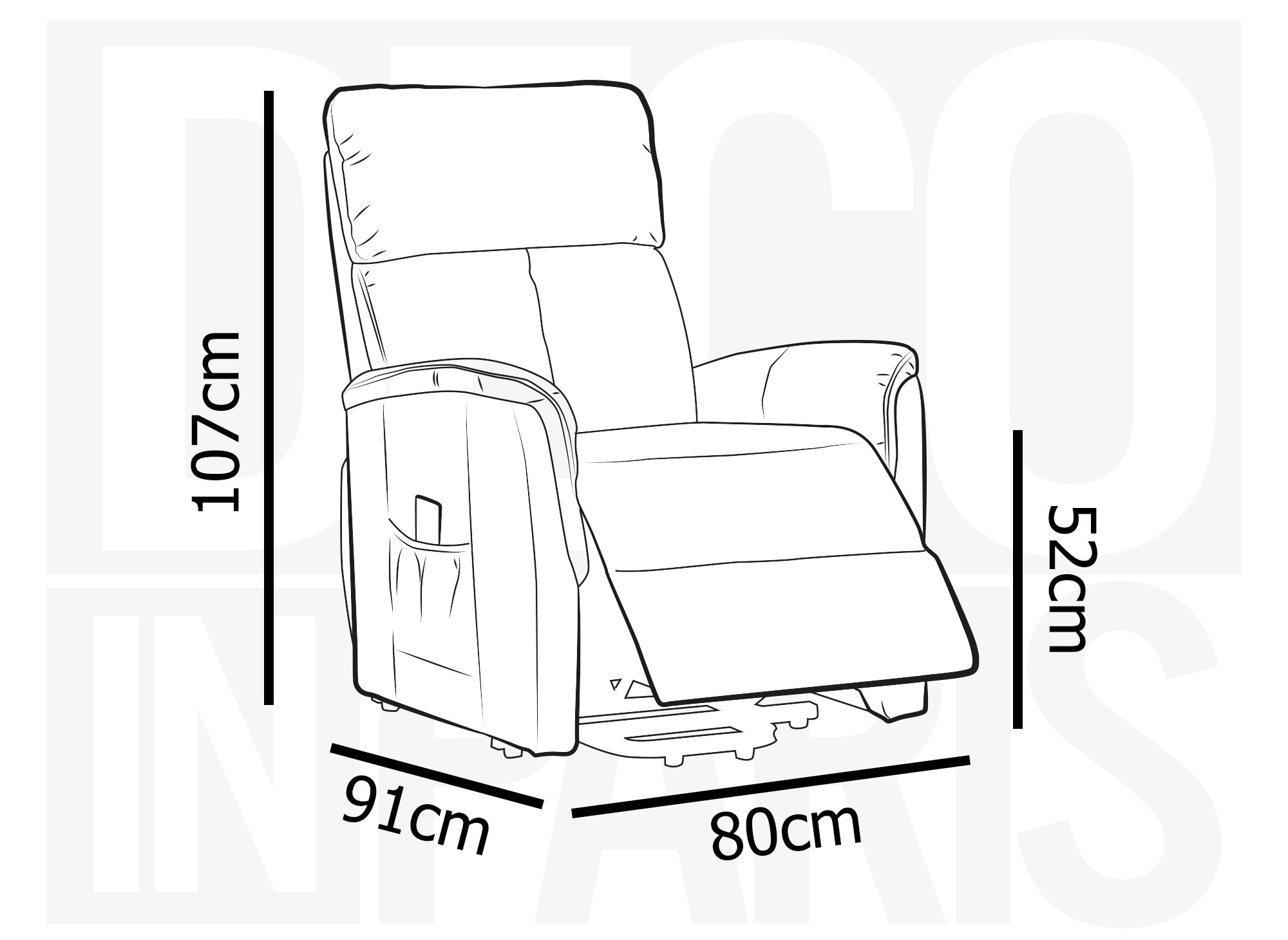Fauteuil relax électrique et releveur en tissu marron JOHNNY