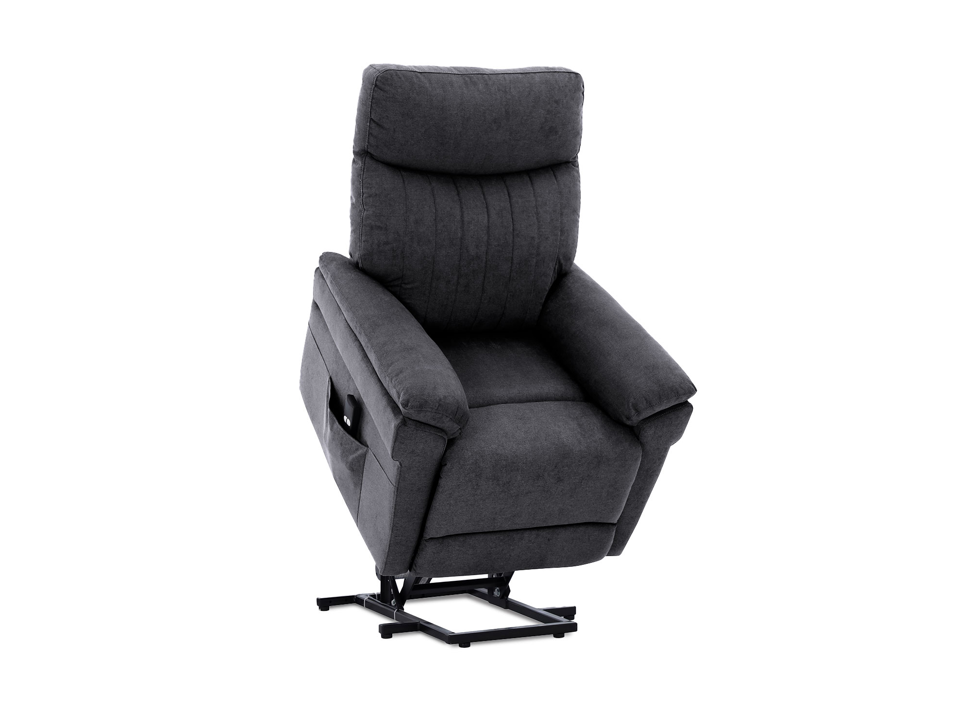 Fauteuil relax releveur et inclinable électriques en tissu gris foncé THIERRY