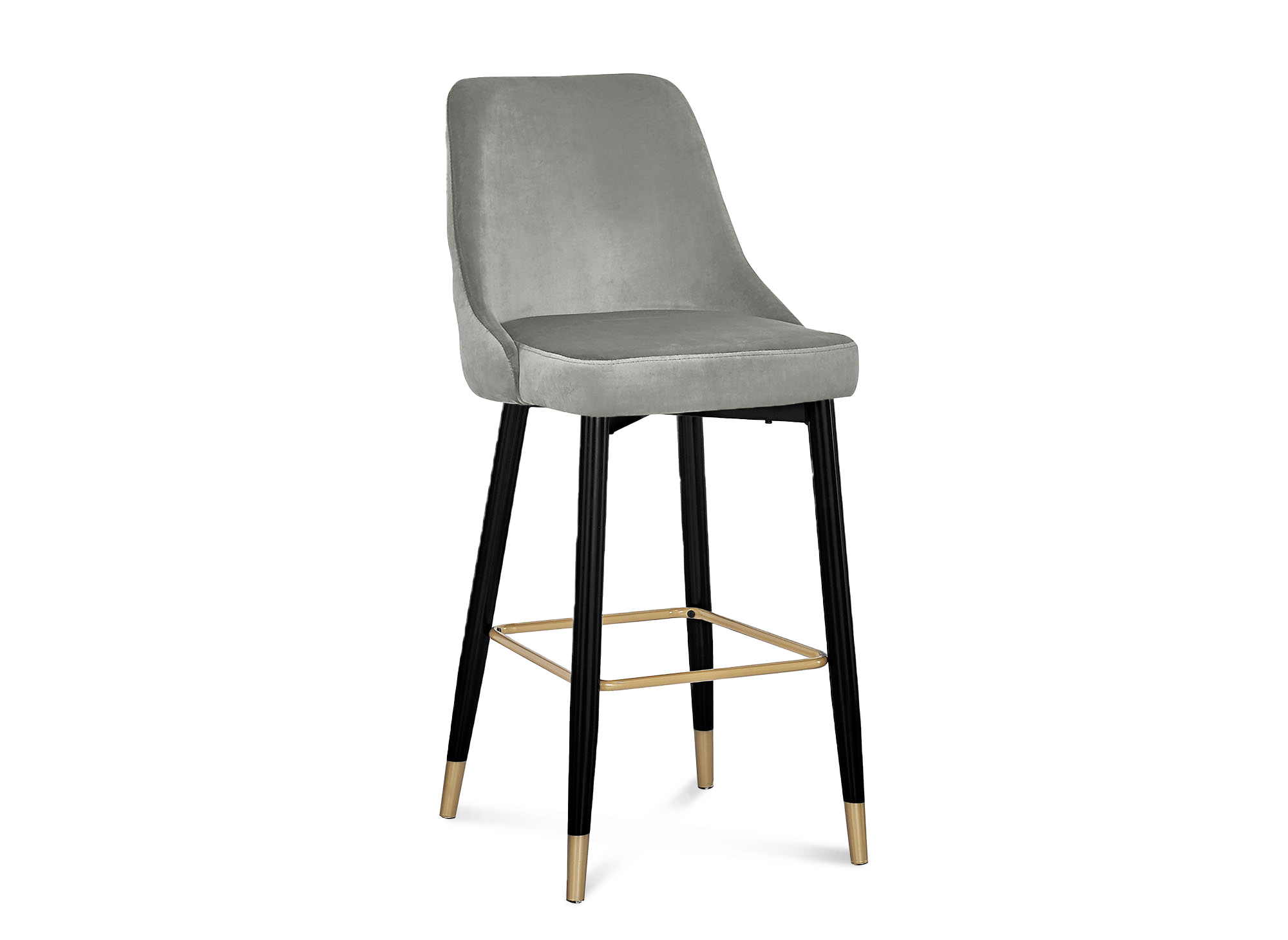 Lot de 2 tabourets de bar en velours gris DORINA