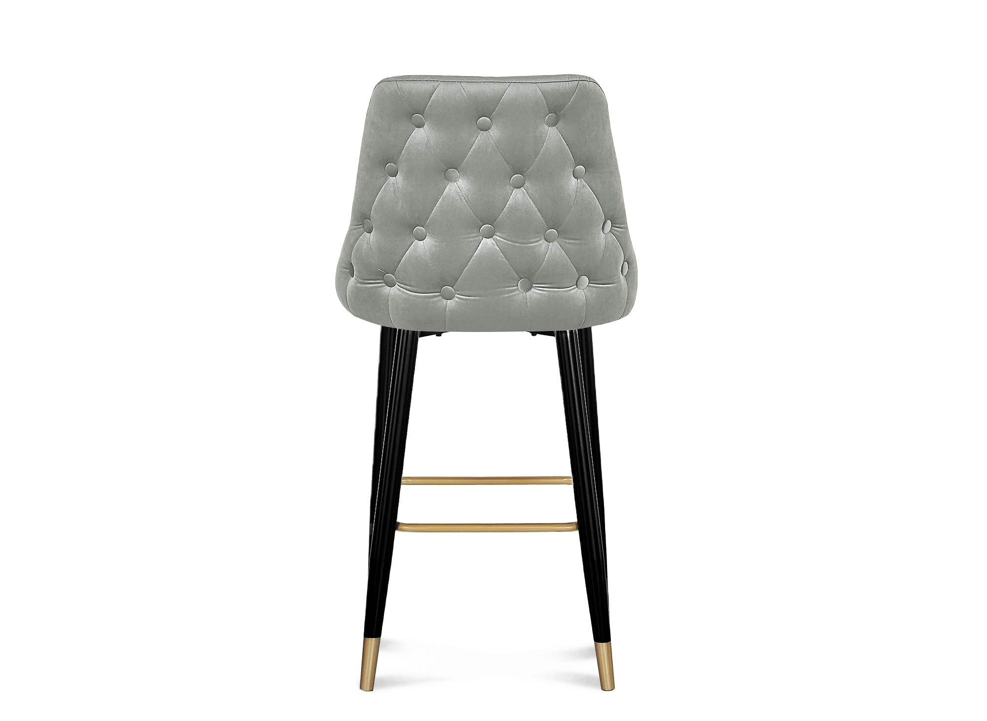 Lot de 2 tabourets de bar en velours gris DORINA
