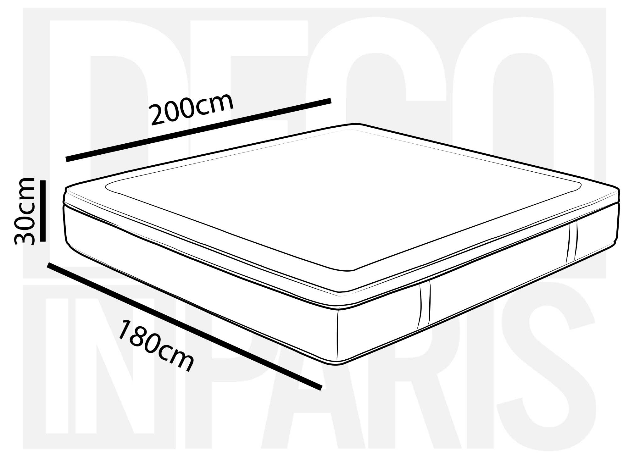 Matelas hybride ressorts ensachés 180 x 200 cm épaisseur 30 cm ASTRO