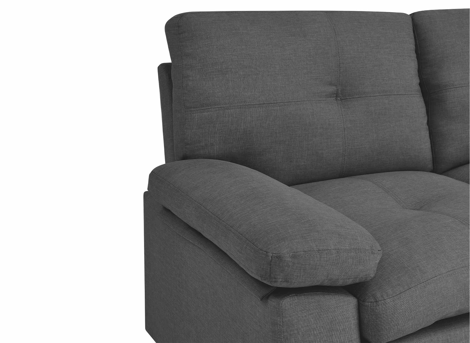 Canapé 2 places en tissu gris foncé VASCO