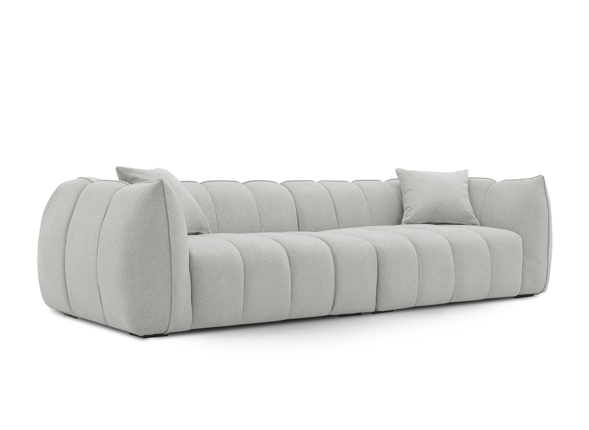 Canapé 4 places en tissu gris ALISSA