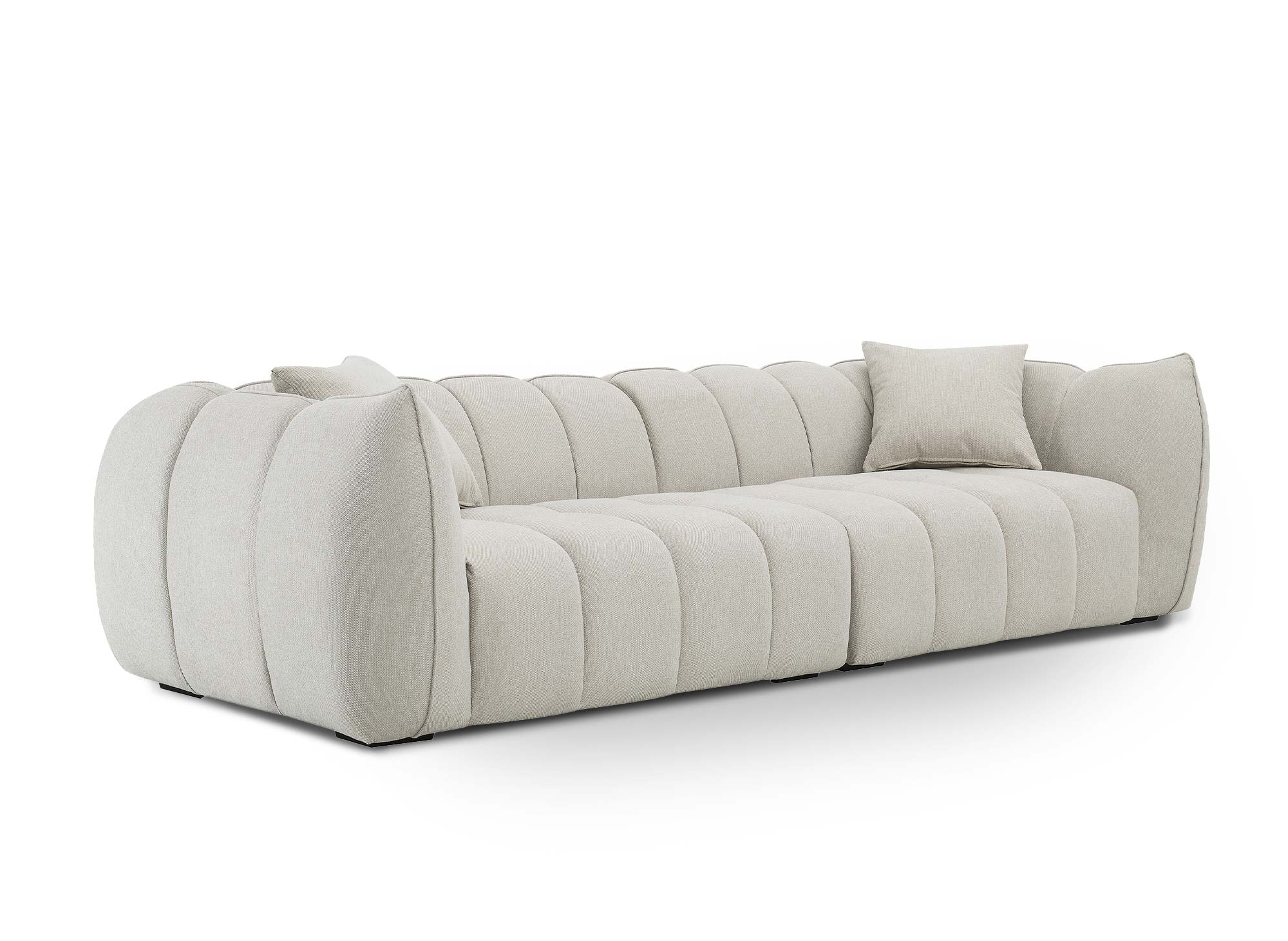 Canapé 4 places en tissu beige ALISSA
