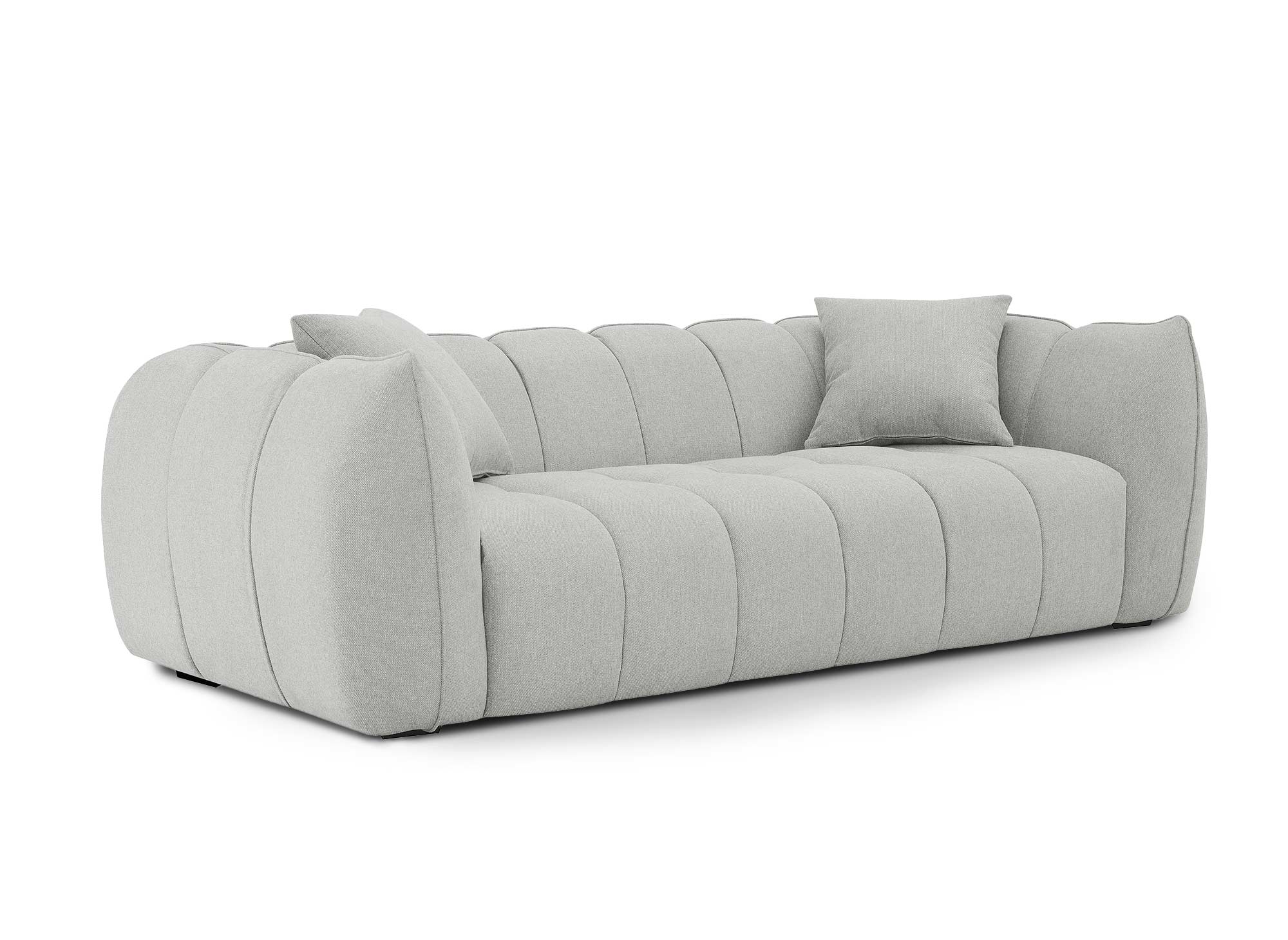 Canapé 3 places en tissu gris ALISSA