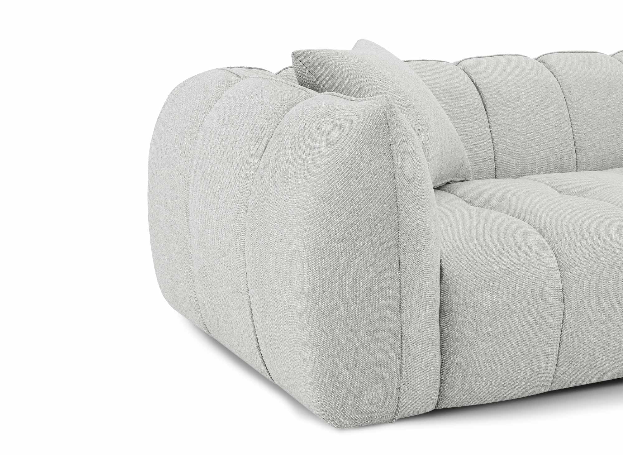 Canapé 3 places en tissu gris ALISSA