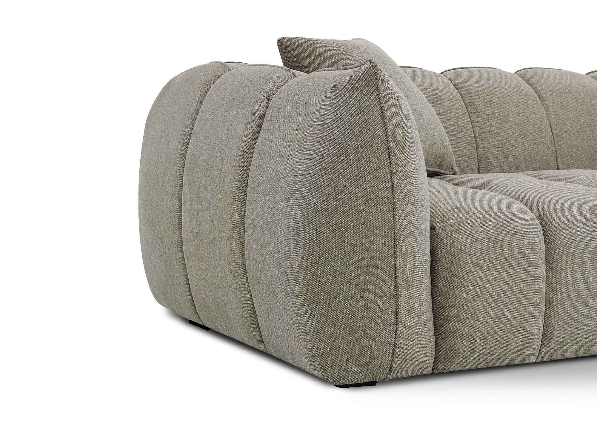 Canapé 3 places en tissu taupe ALISSA