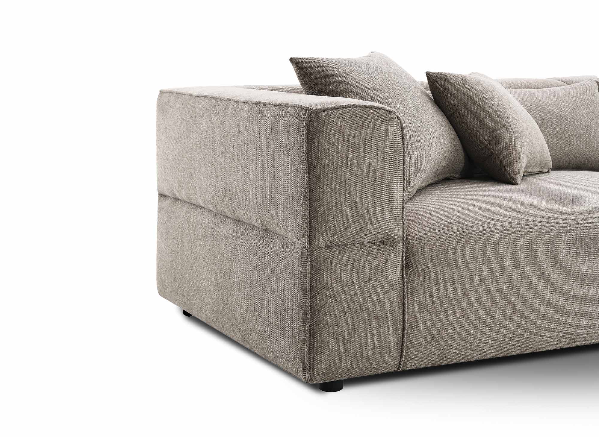 Canapé 4 places en tissu taupe EVELYNE