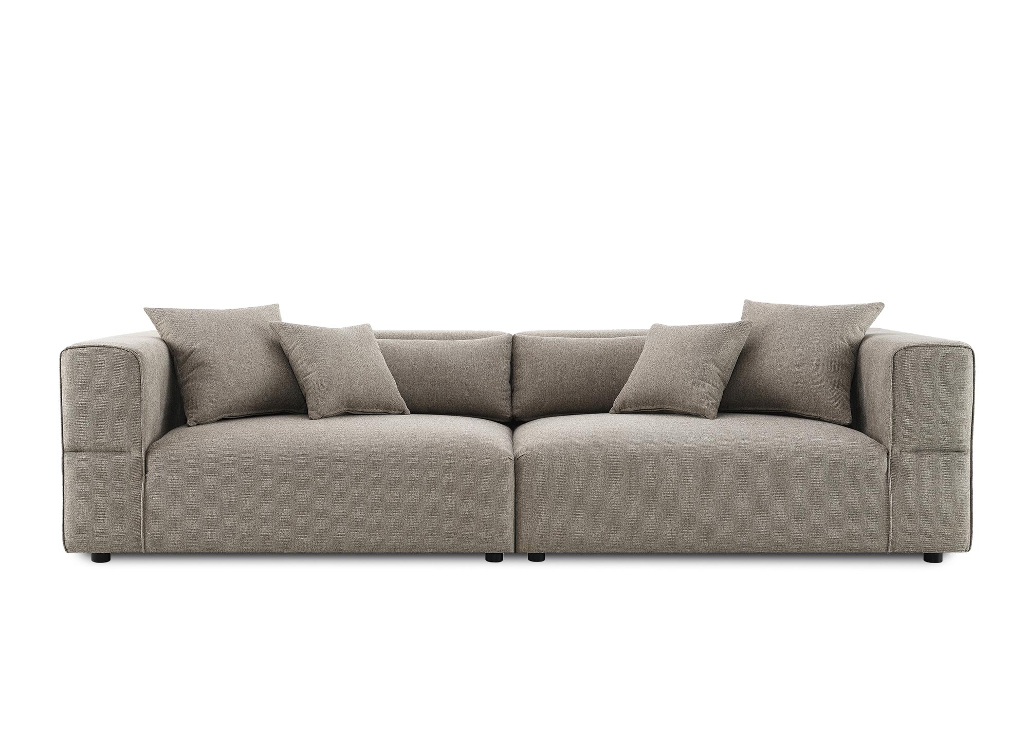 Canapé 4 places en tissu taupe EVELYNE
