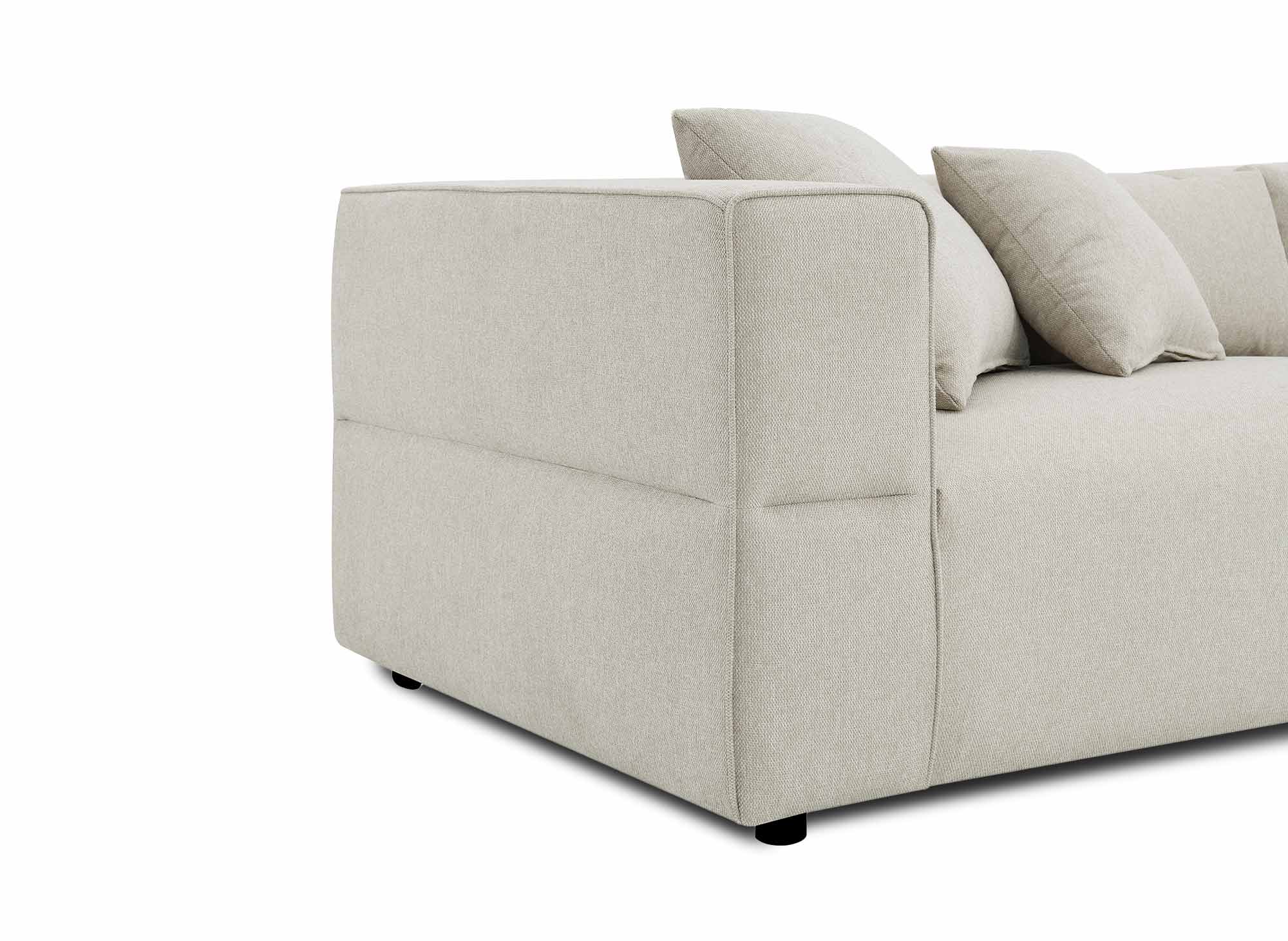 Canapé 4 places en tissu beige EVELYNE