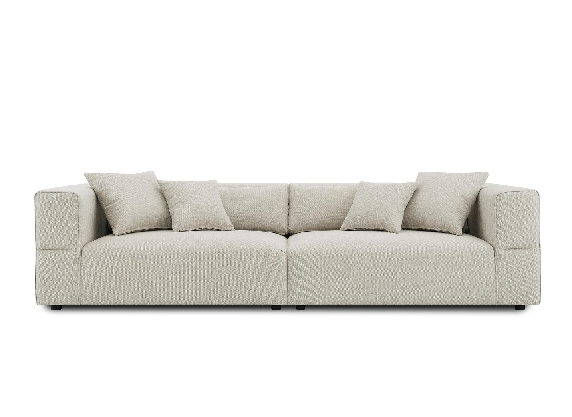 Canapé 4 places en tissu beige EVELYNE