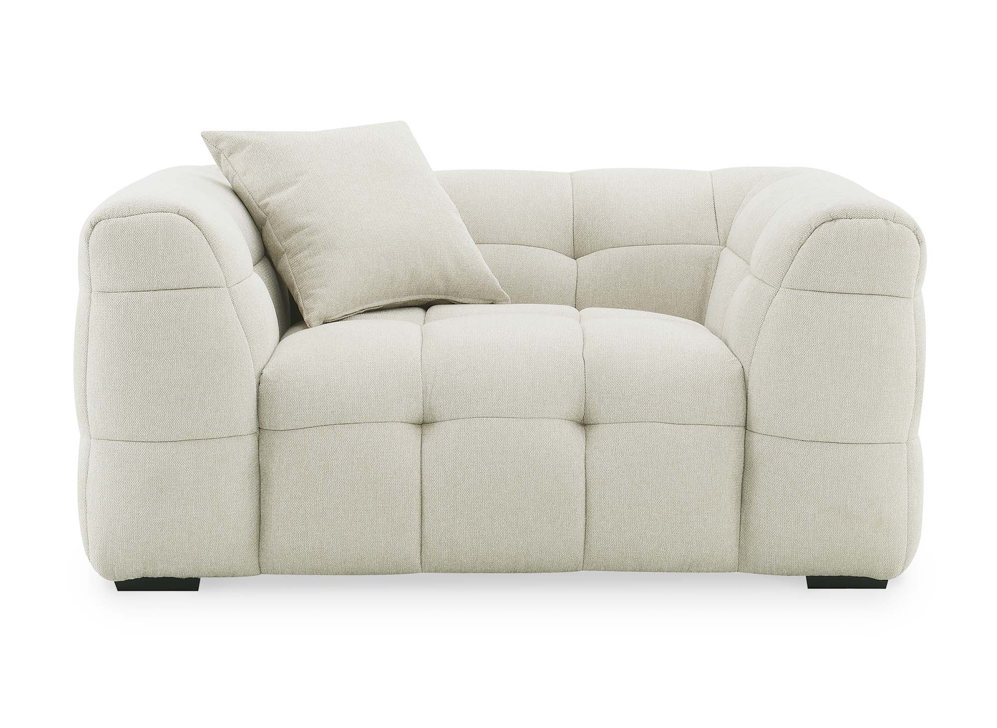 Fauteuil en tissu beige BELLA