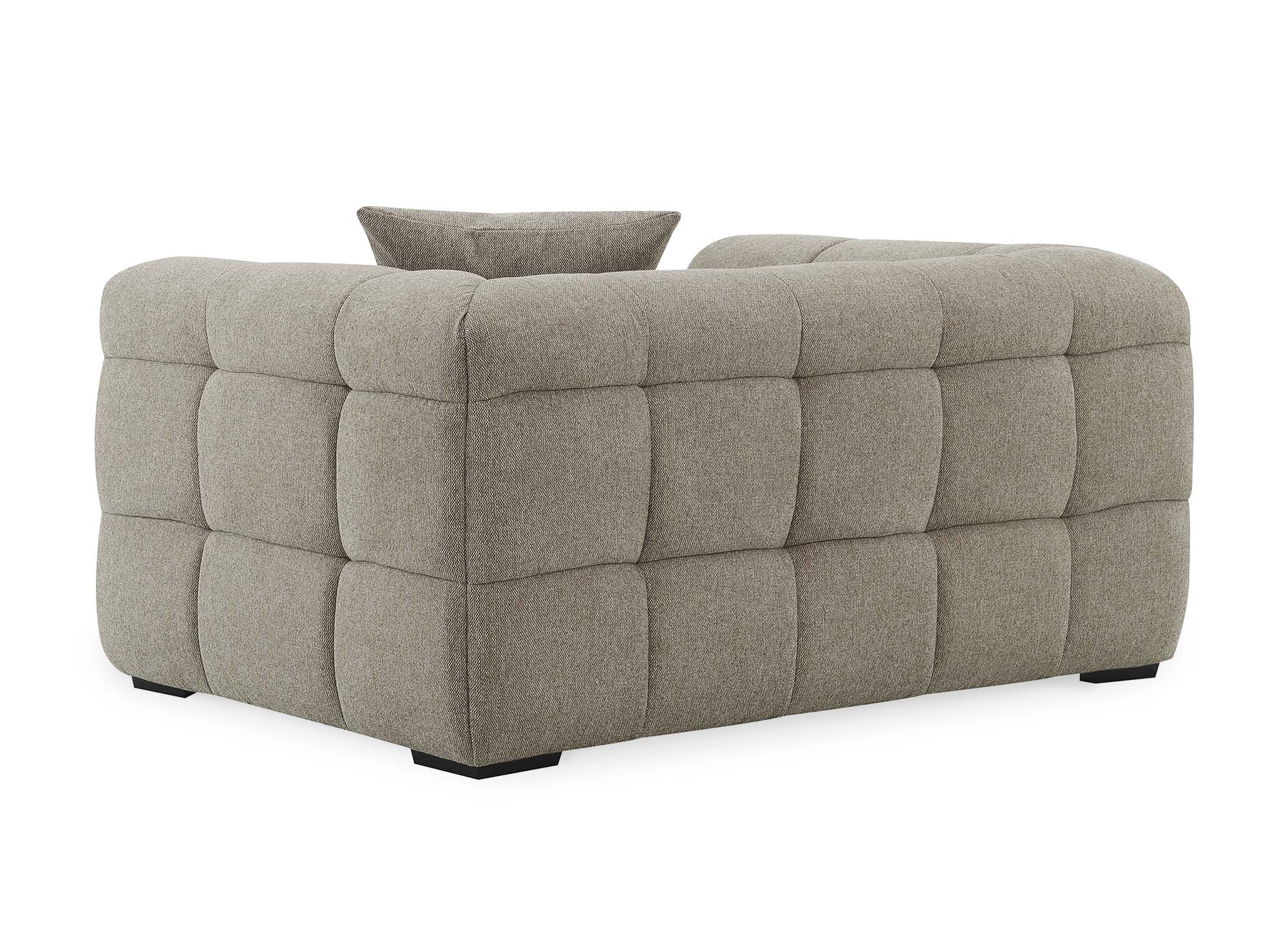 Fauteuil en tissu taupe BELLA