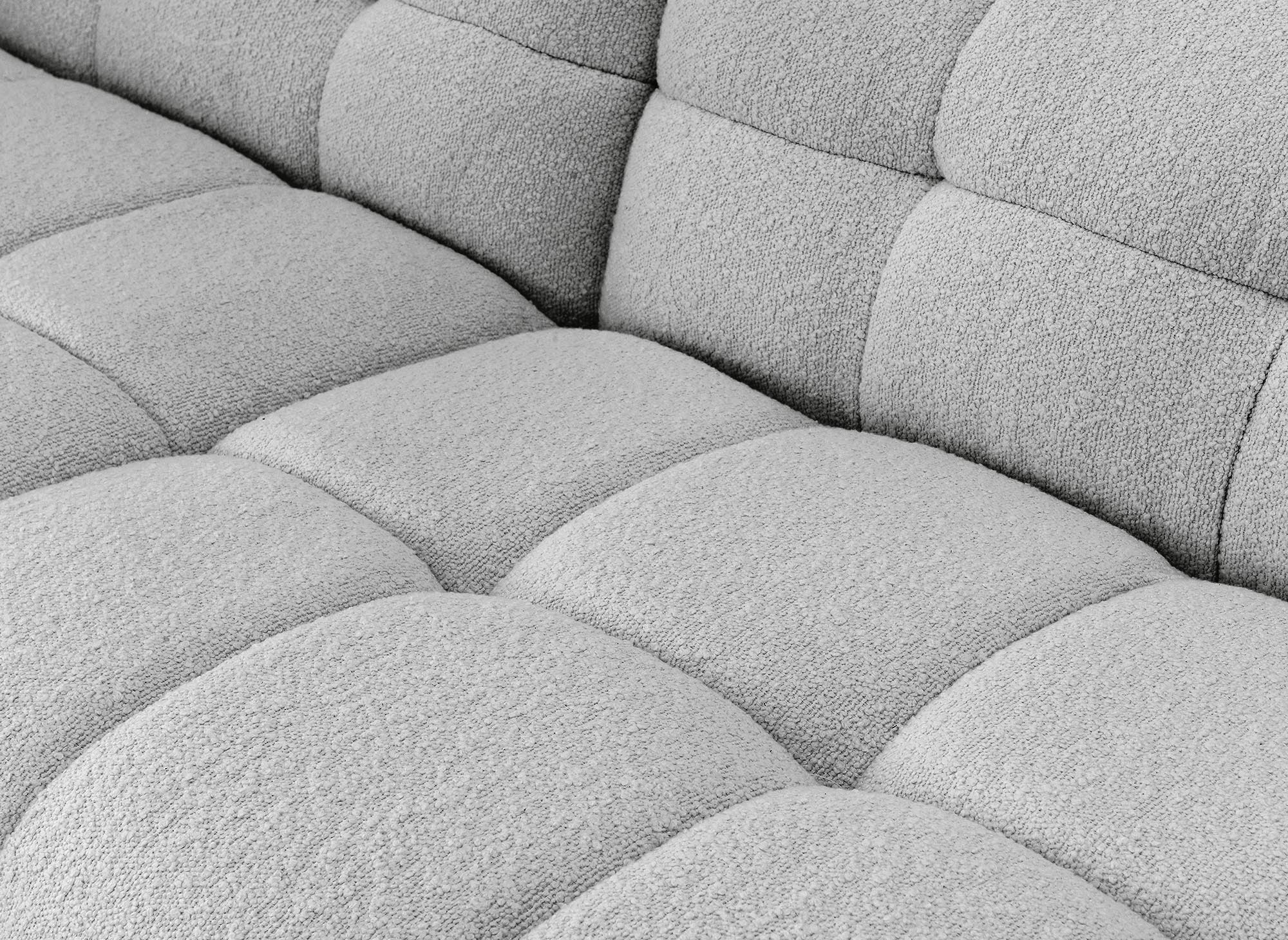Canapé d'angle effet peau de mouton gris BELLA - Angle gauche