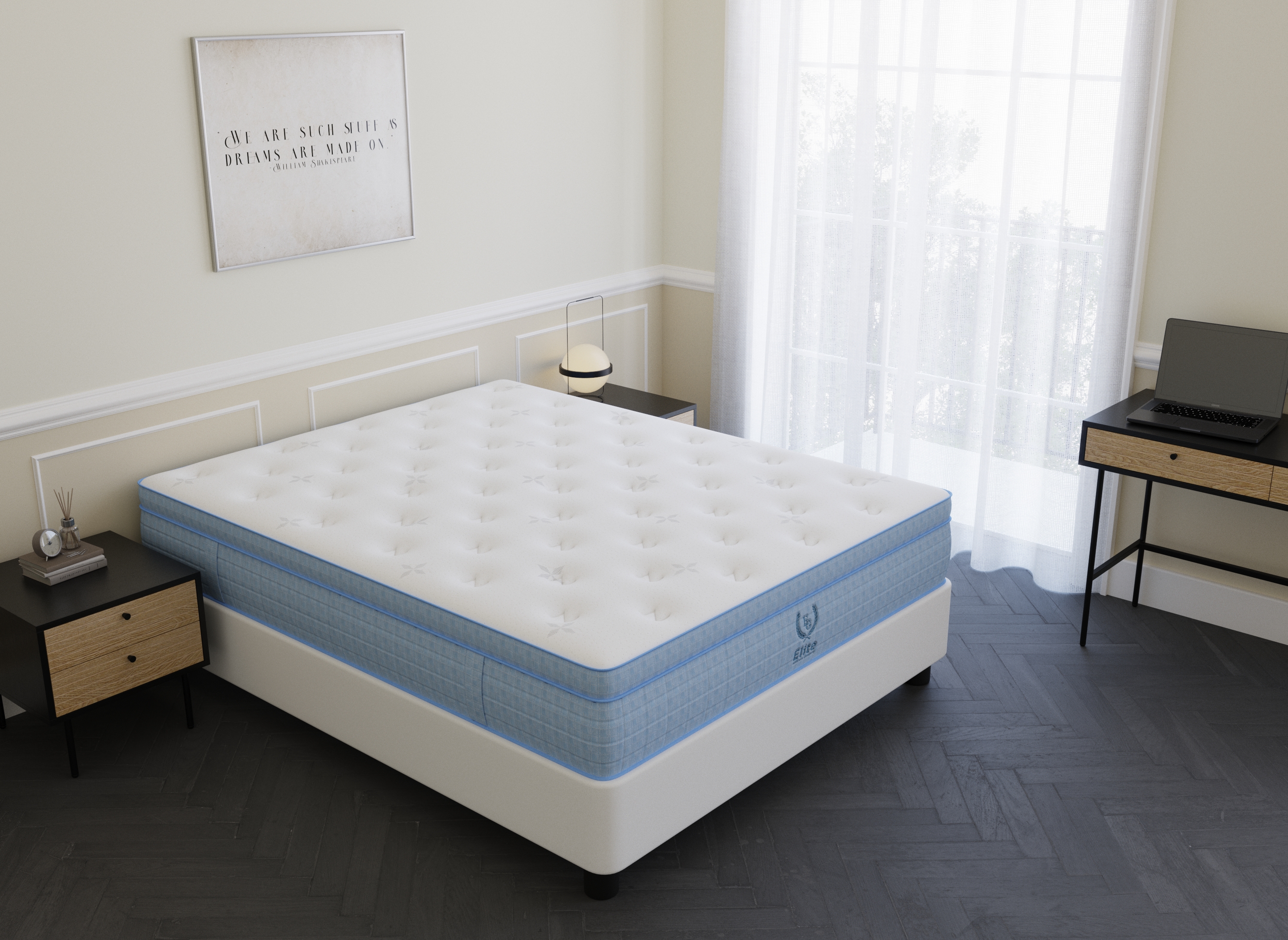 Matelas hybride ressorts ensachés 160 x 200 cm épaisseur 30 cm RAFAEL