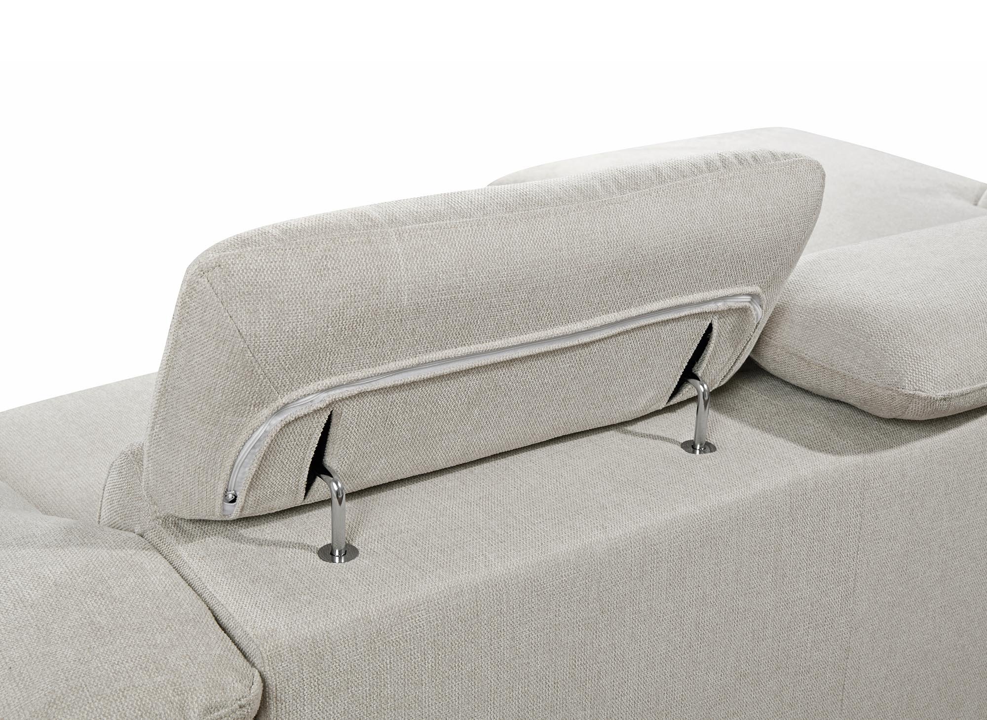 Canapé d’angle convertible avec coffre de rangement en tissu beige DITA – Angle gauche