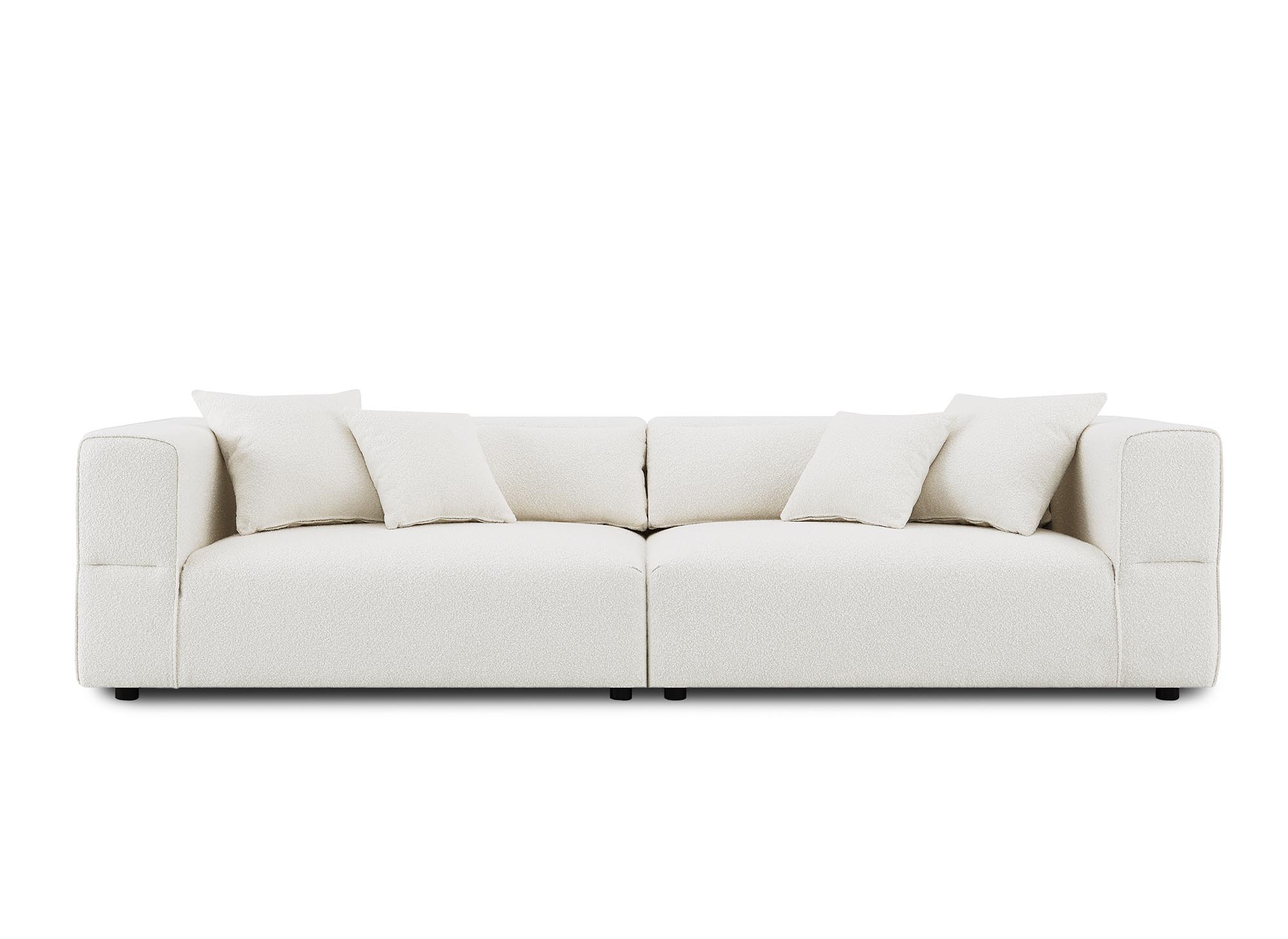 Canapé 4 places effet peau de mouton beige EVELYNE