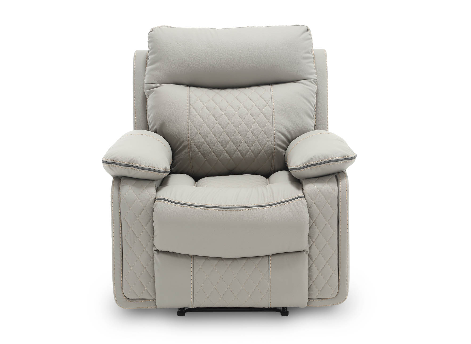 Fauteuil relax électrique en simili cuir gris clair ELISE