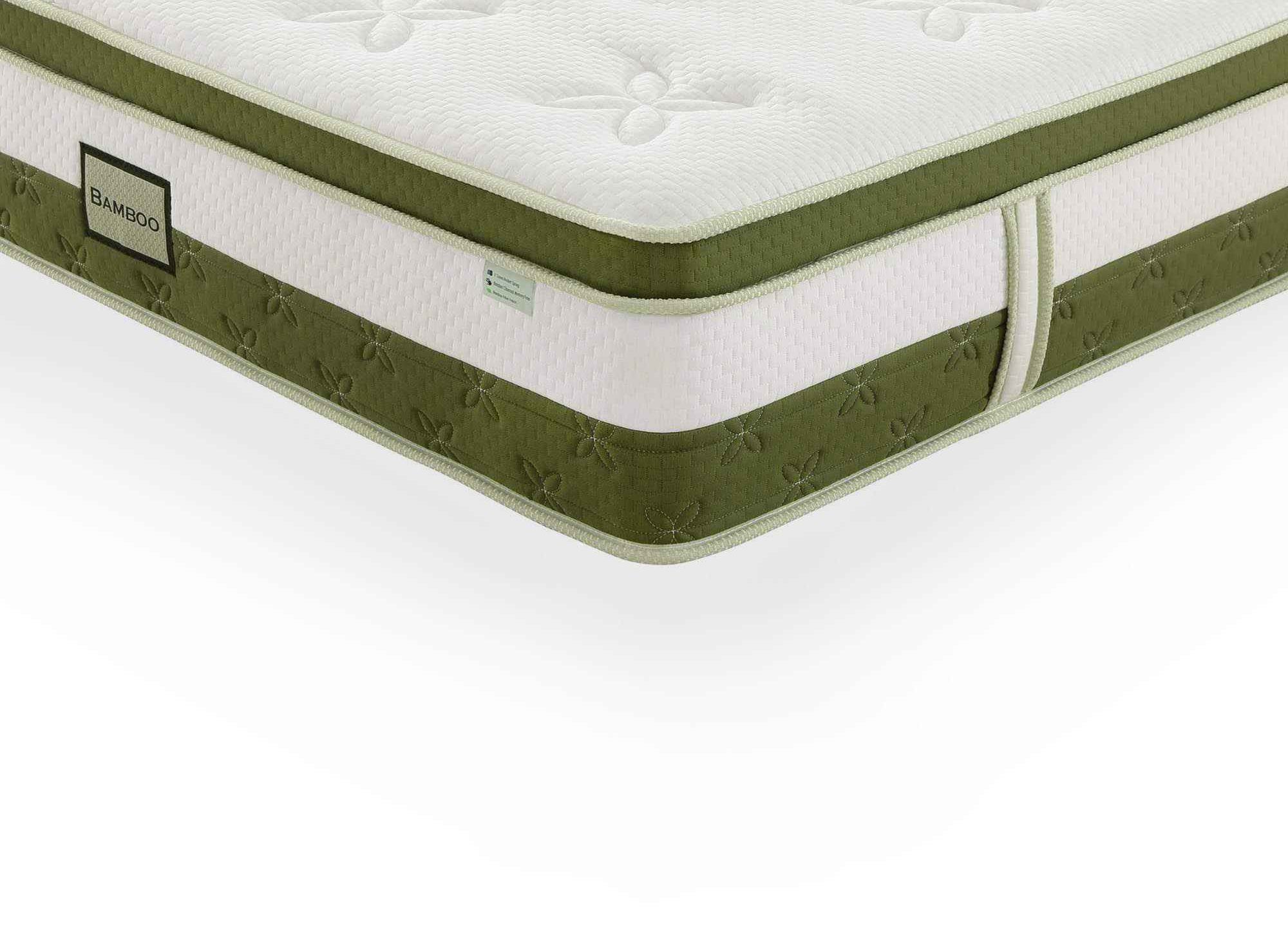 Matelas hybride BAMBOO 180 x 200 cm ressorts ensachés et mémoire de forme épaisseur 30 cm