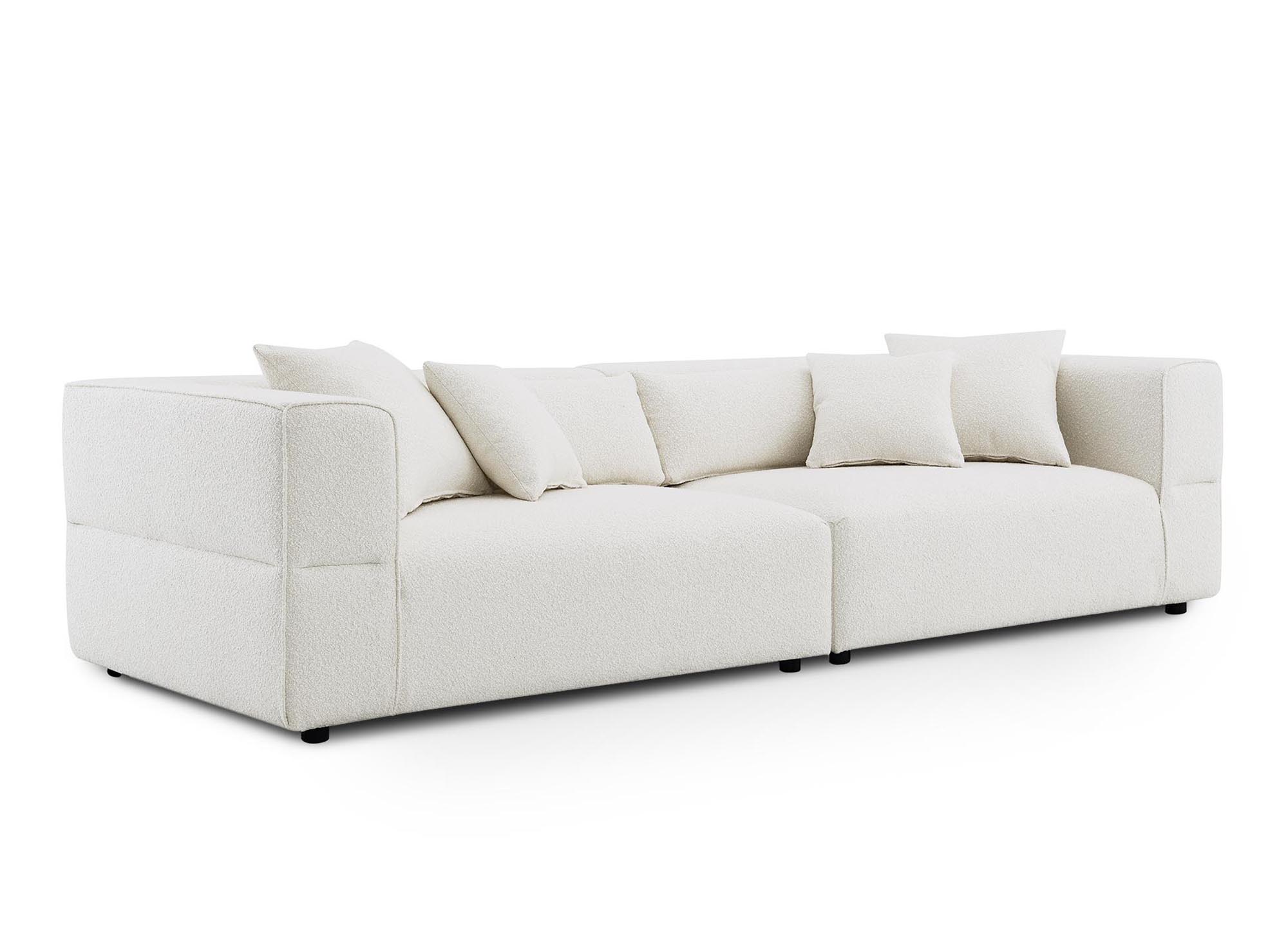 Canapé 4 places effet peau de mouton beige EVELYNE