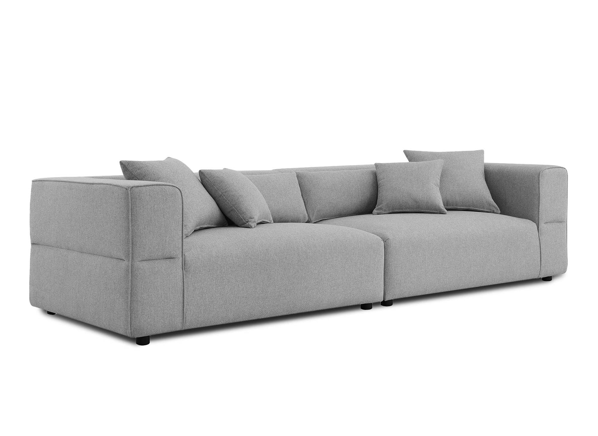 Canapé 4 places en tissu gris EVELYNE