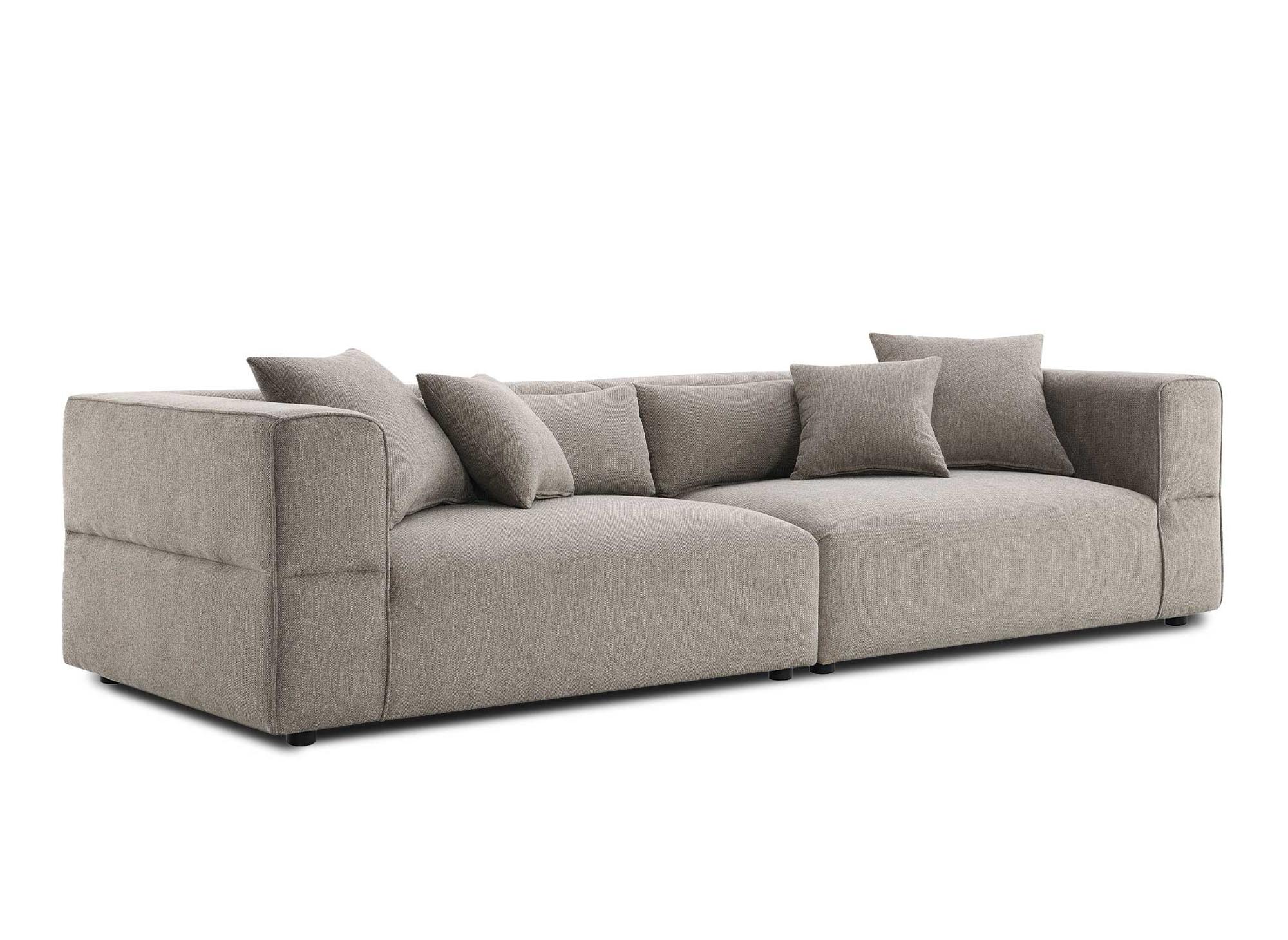 Canapé 4 places en tissu taupe EVELYNE