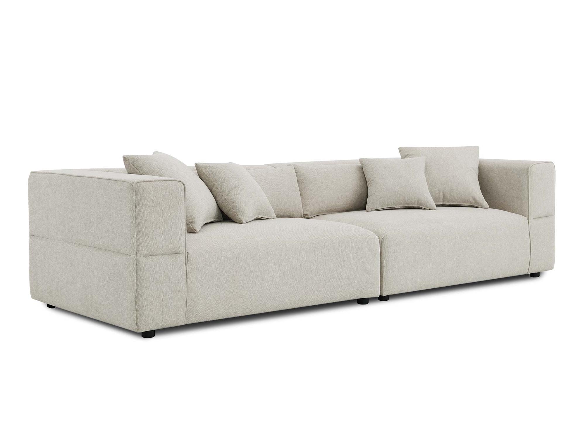 Canapé 4 places en tissu beige EVELYNE