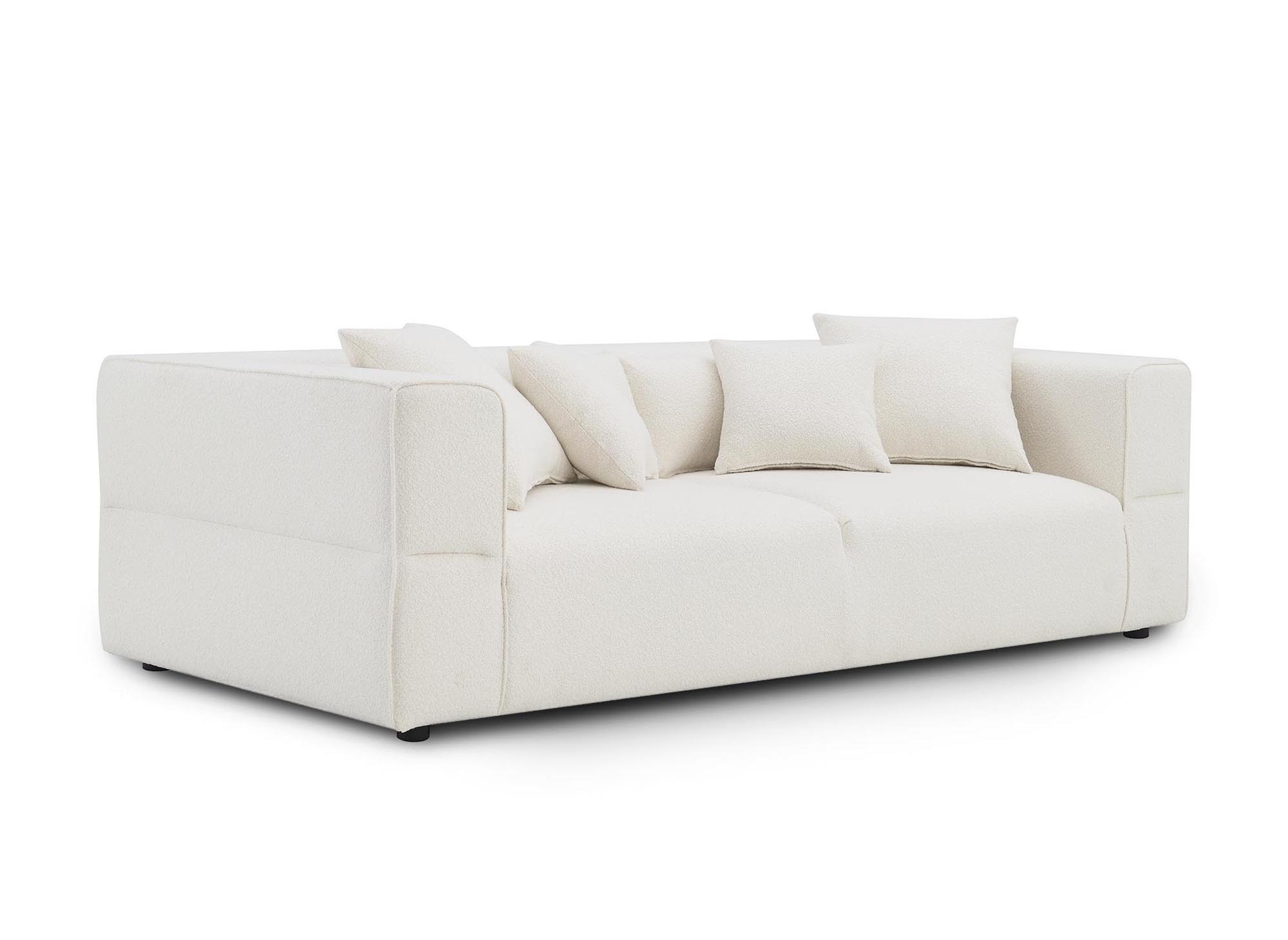 Canapé 3 places effet peau de mouton beige EVELYNE