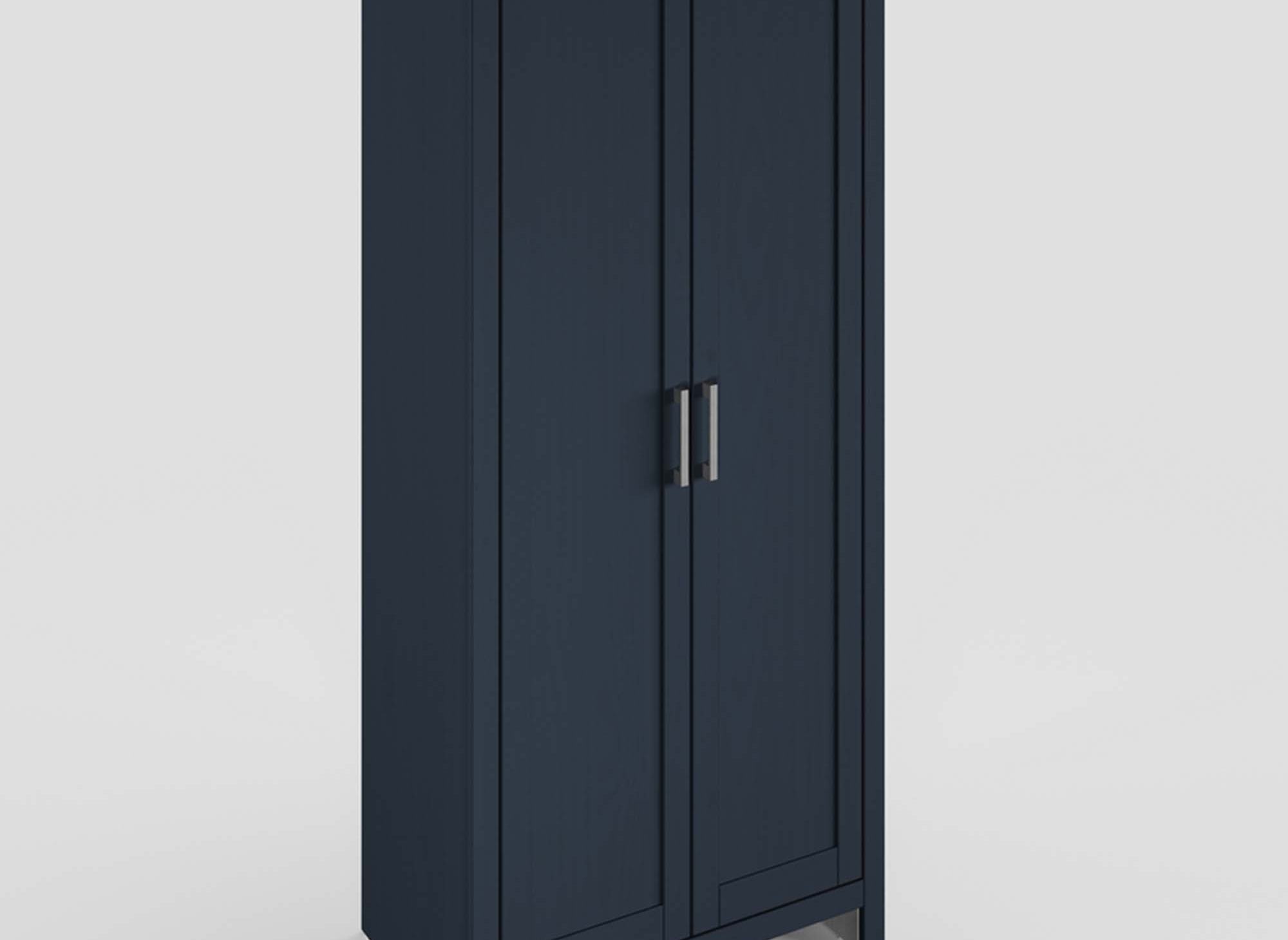 Armoire Penderie 2 Portes En Bois Bleu Scott Decoinparis