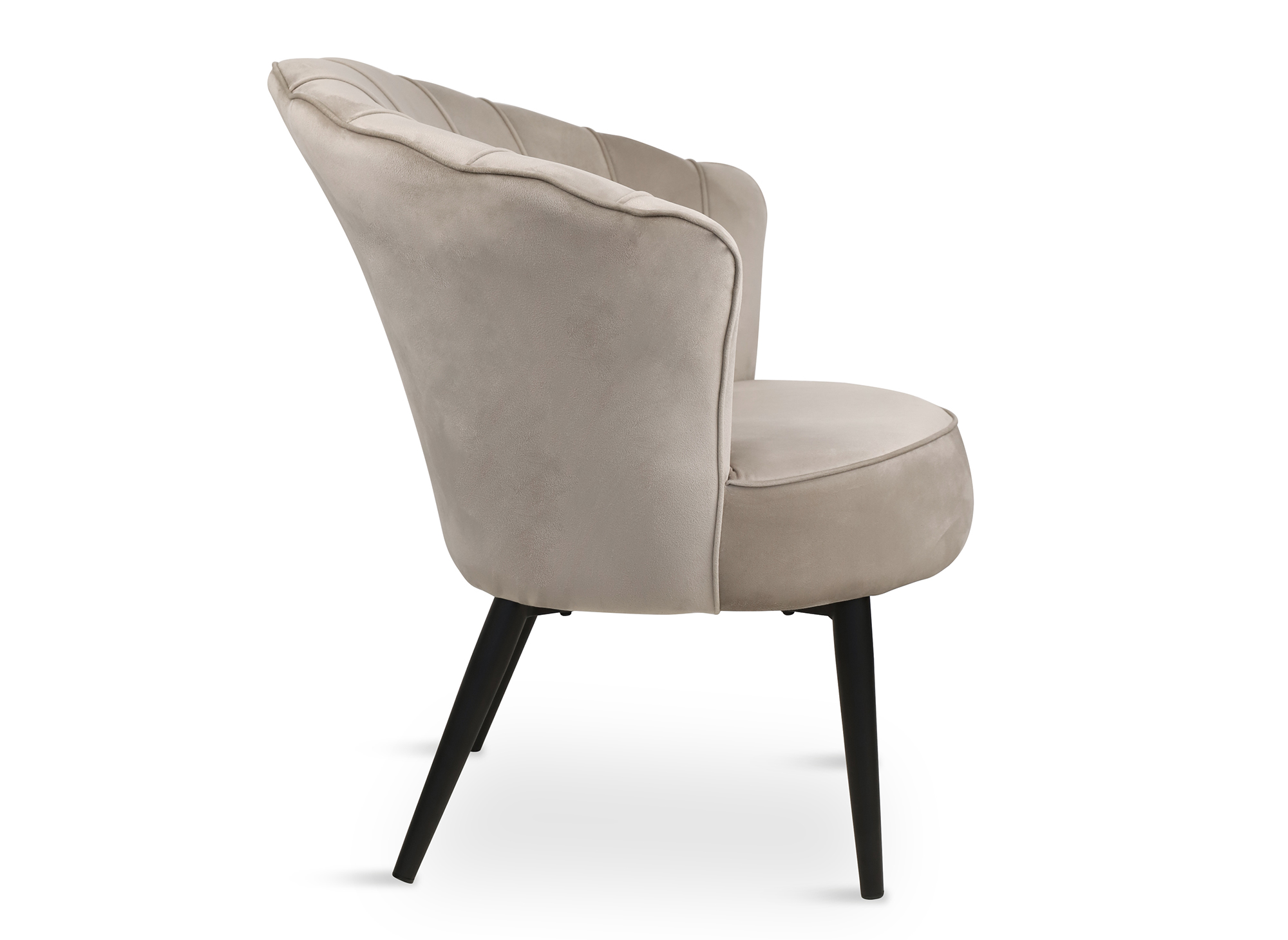 Fauteuil design en velours beige ROKIA