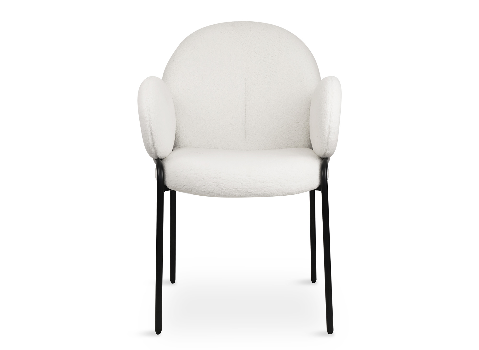 Lot de 2 fauteuils design avec accoudoirs en tissu bouclette blanc BENTA