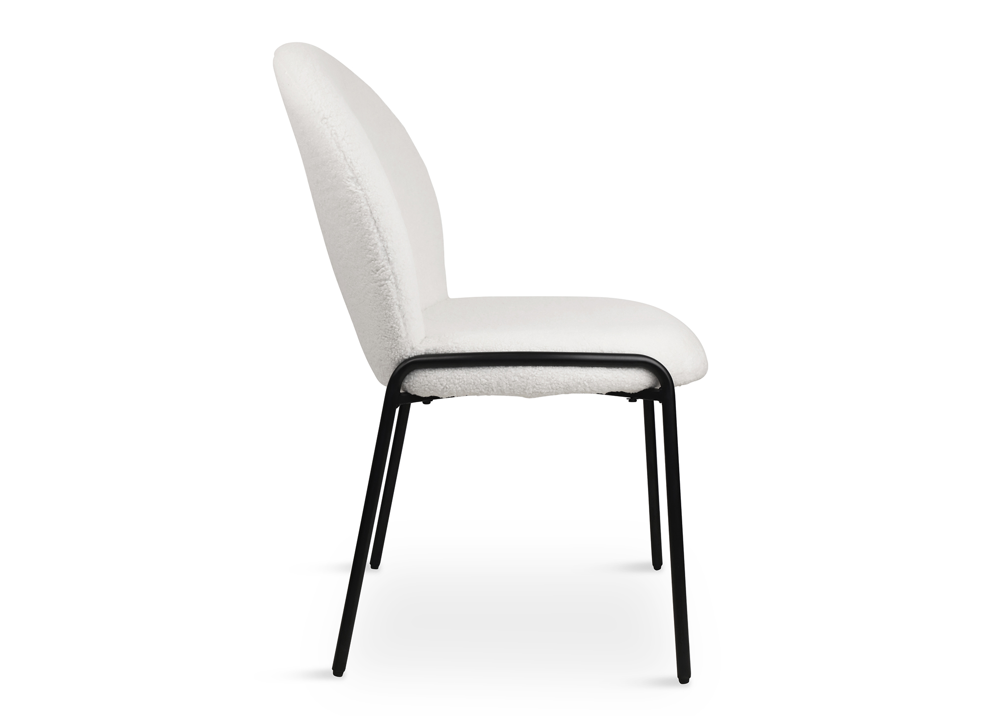 Lot de 2 chaises design en tissu bouclette blanc BENTA