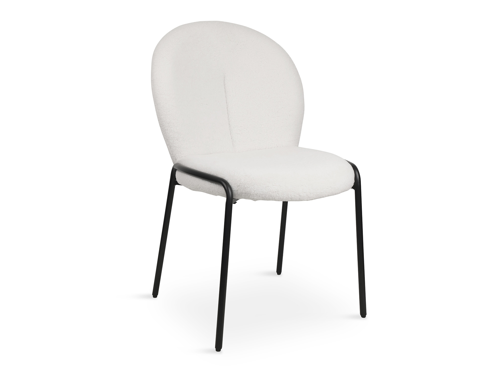 Lot de 2 chaises design en tissu bouclette blanc BENTA