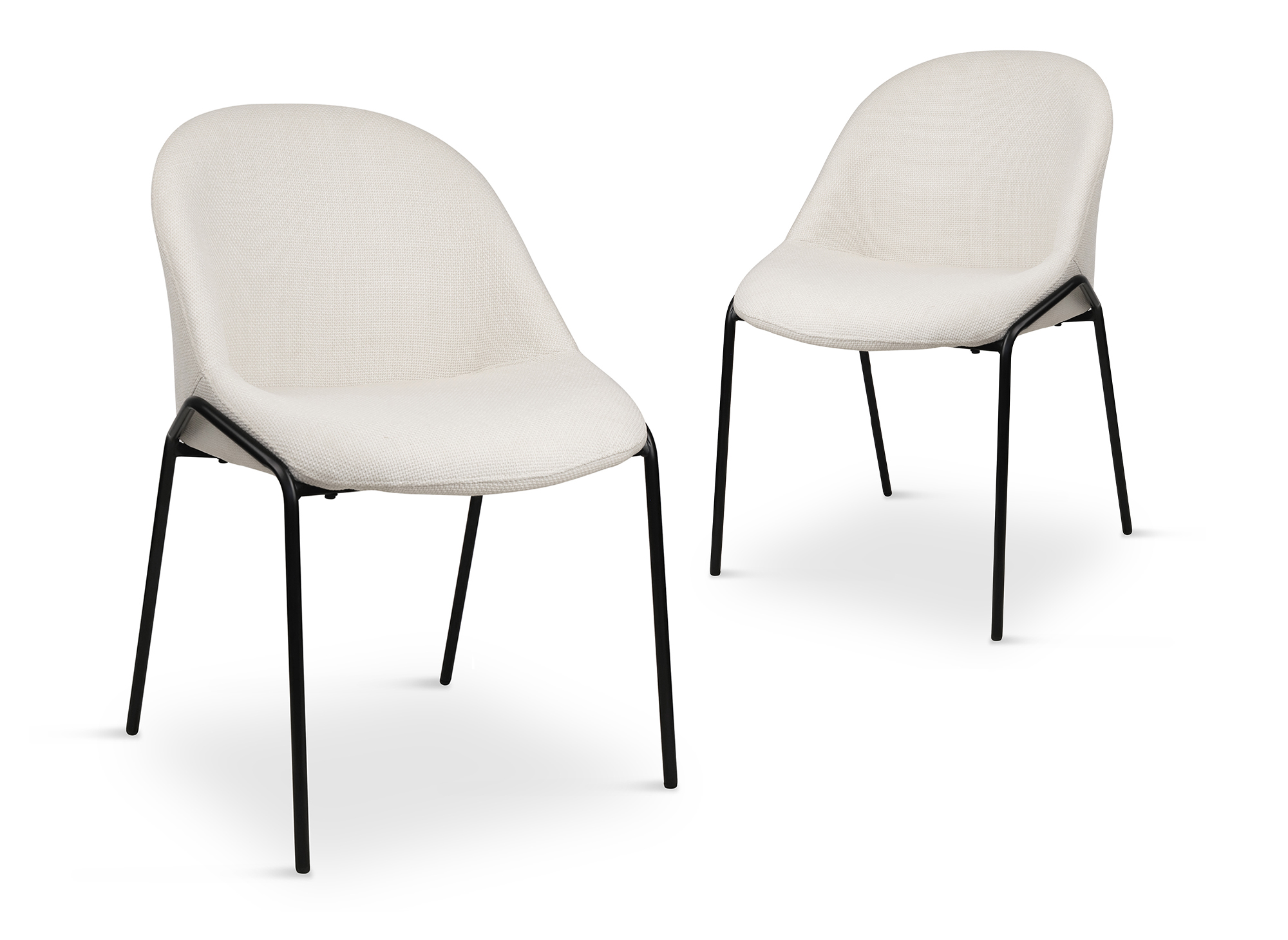Lot de 2 chaises design en tissu lin beige ZAYA