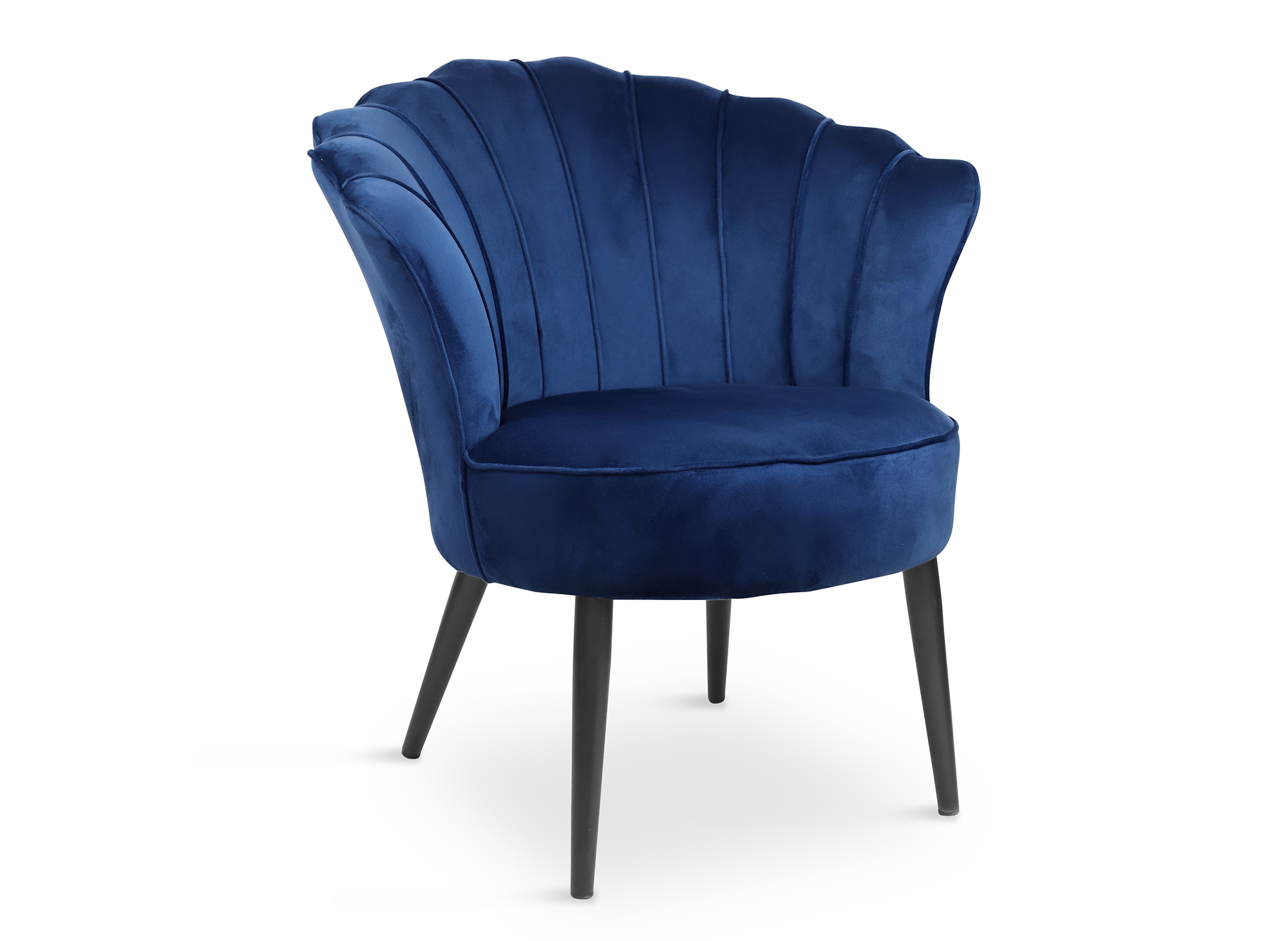 Fauteuil Design En Velours Bleu Rokia