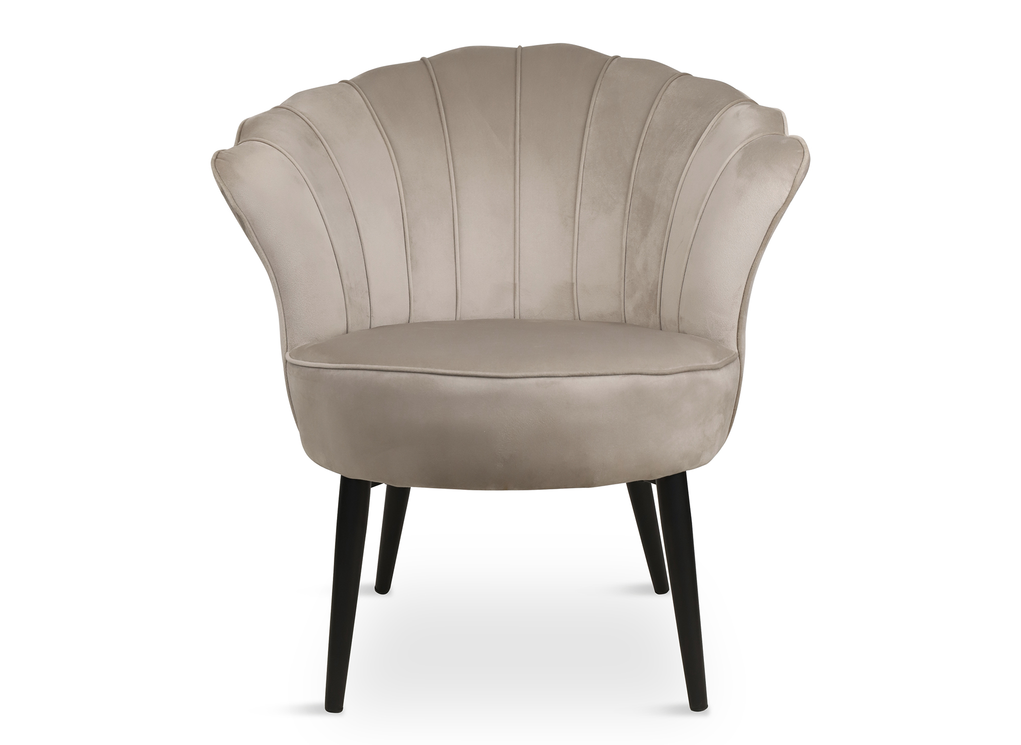Fauteuil design en velours beige ROKIA