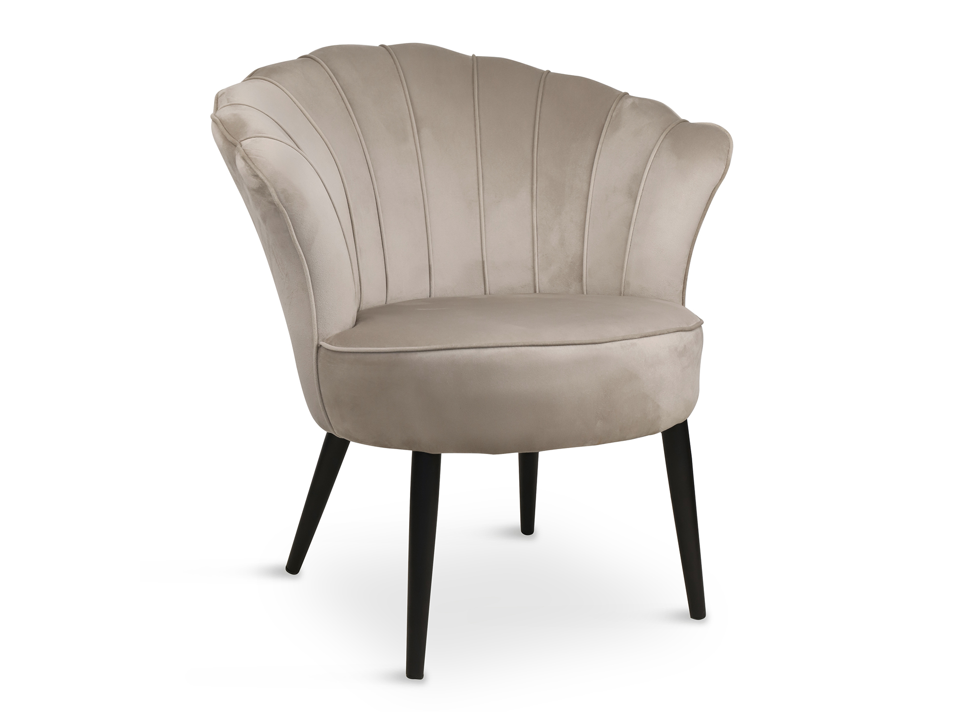 Fauteuil design en velours beige ROKIA
