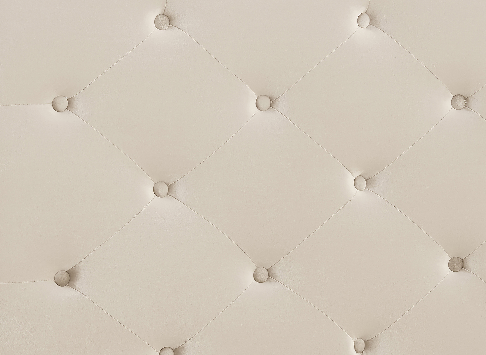 Lit double en velours capitonné beige MAREVA 140x190 cm