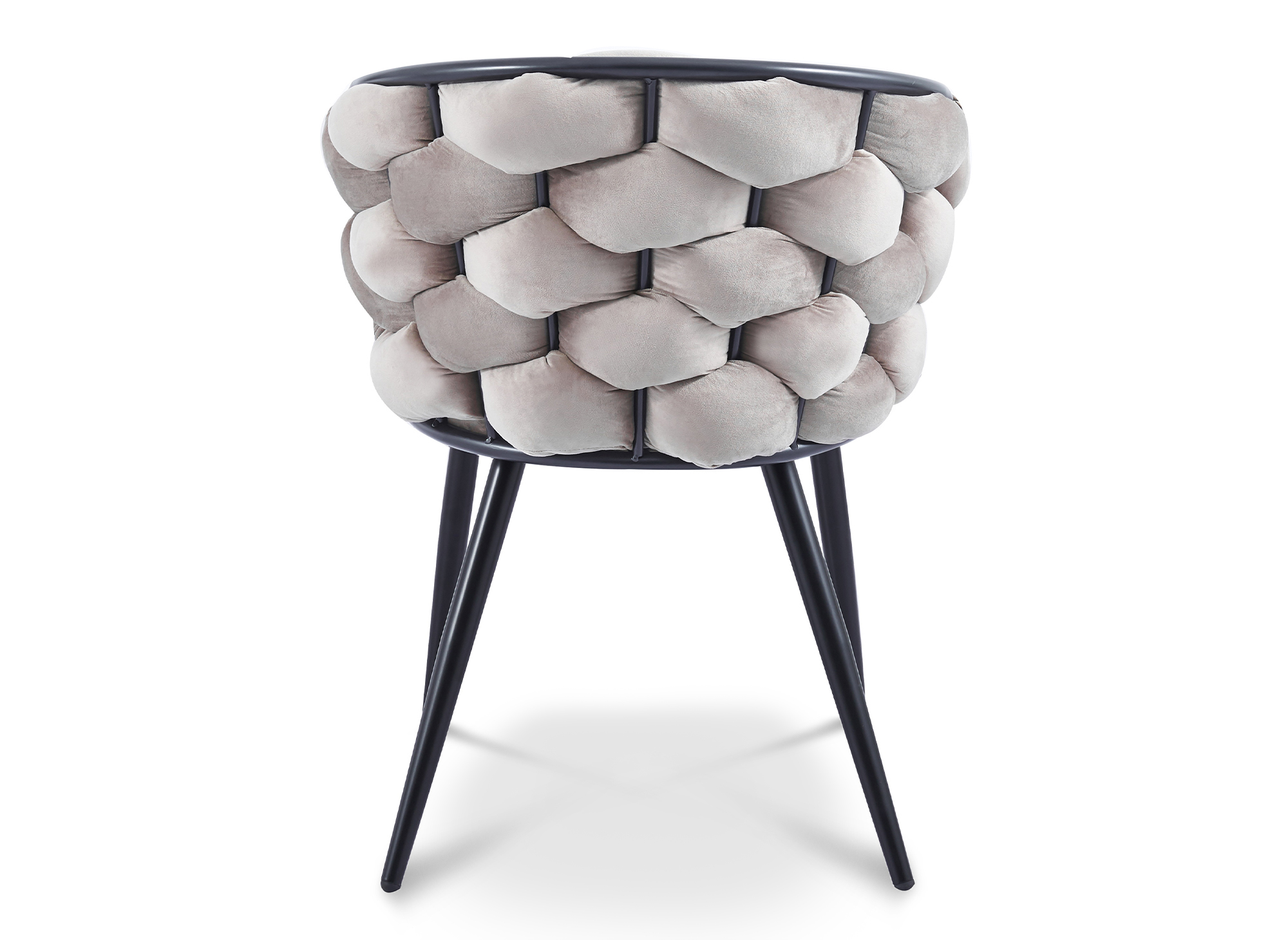 Lot de 2 chaises en velours taupe pieds en métal noir CECILE
